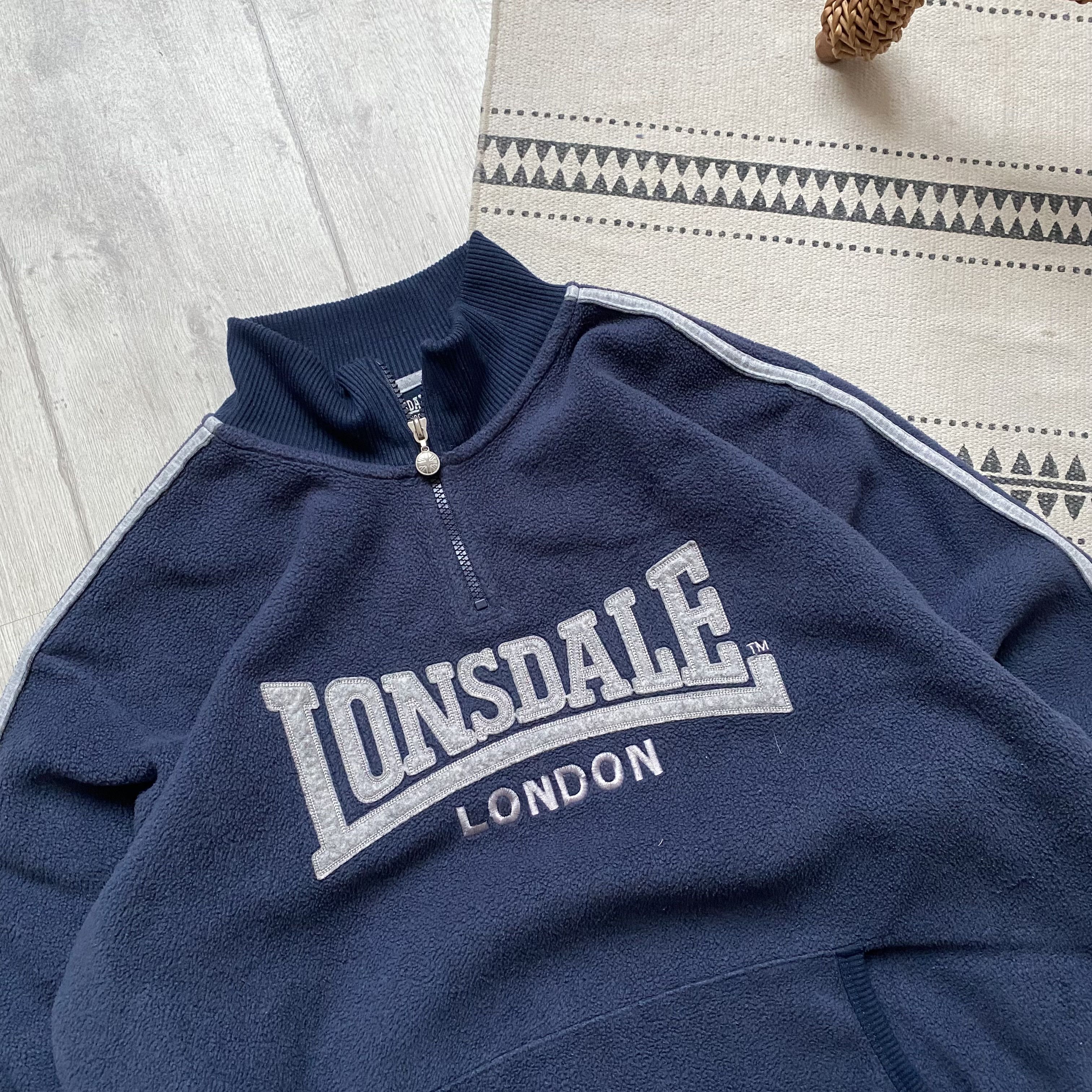 Lonsdale Vintage 90s Lansdale Fleece Boxy sweatshirt Heavy Sweater Size US M / EU 48-50 / 2 - 2 Thumbnail