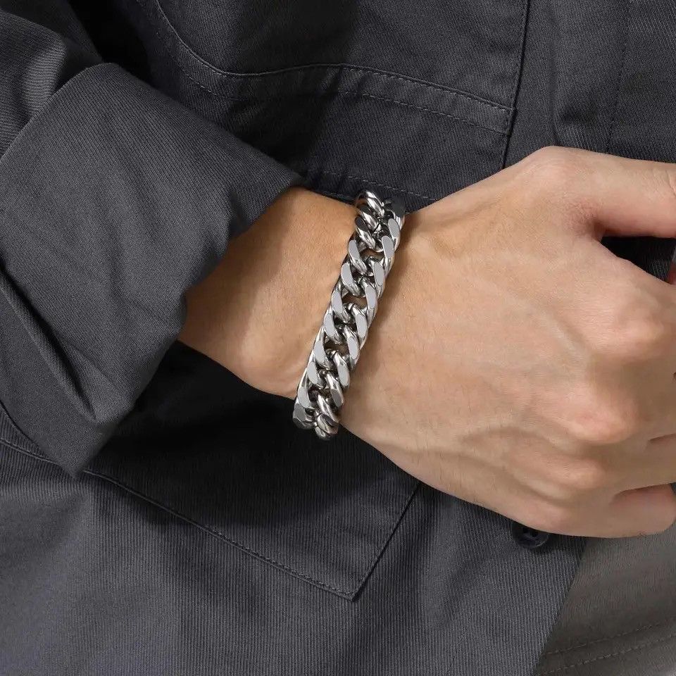 Other 15mm Stainless Steel Cuban Chain Bracelet Size ONE SIZE - 1 Thumbnail