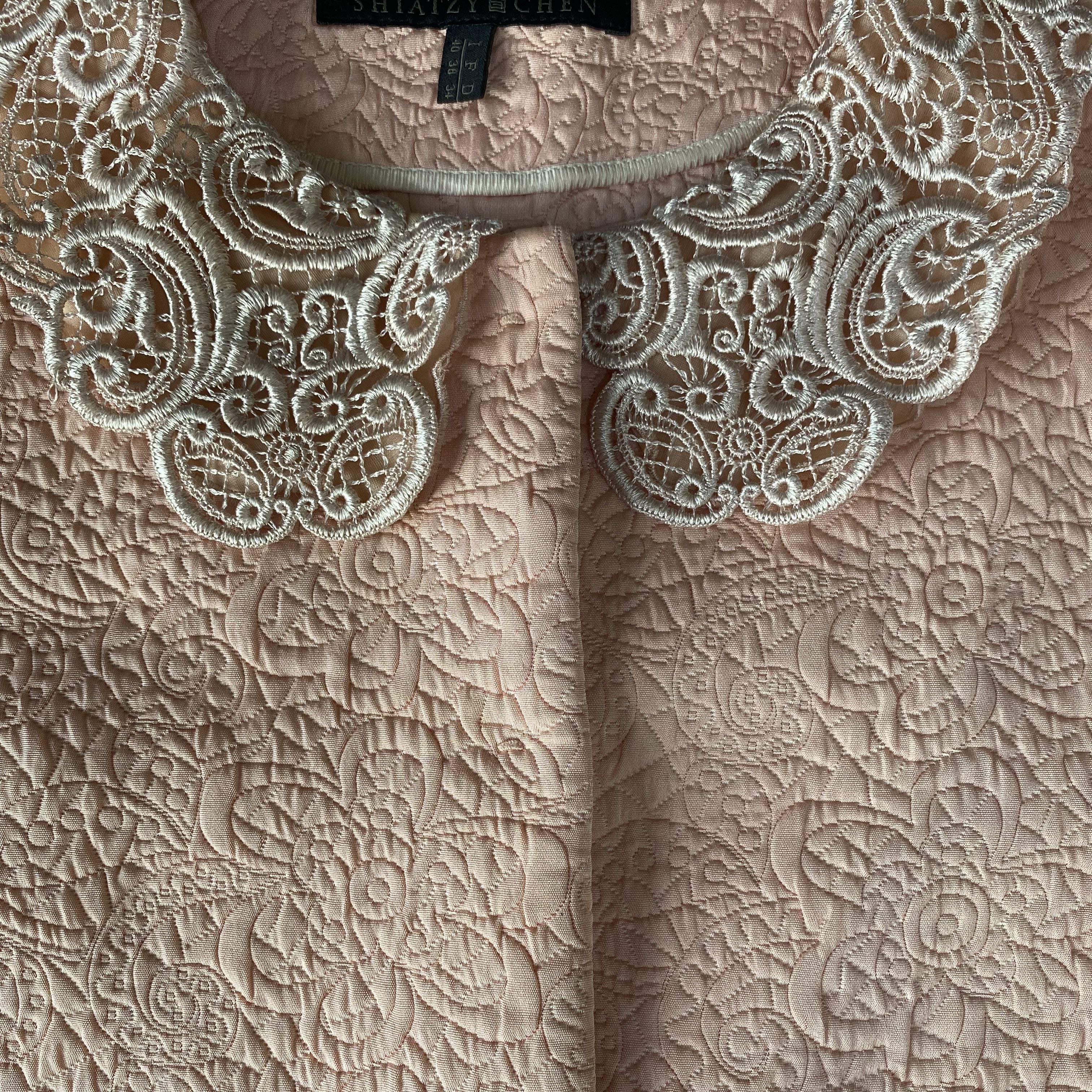 Other SHIATZY CHEN Pink Jacquard Lace Trim Jacket Size XS / US 0-2 / IT 36-38 - 5 Thumbnail