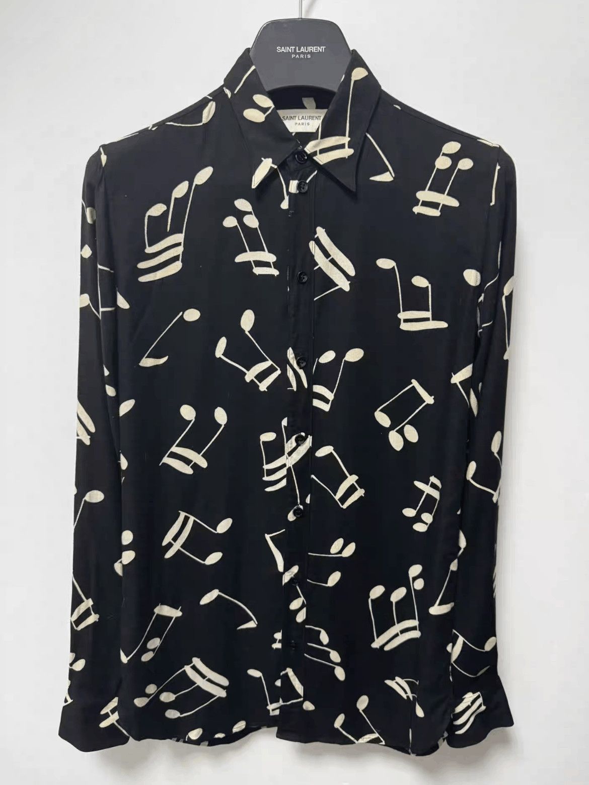 Saint Laurent Paris Sz 38 Saint Laurent Paris by Hedi 16AW Musical Letter Shirt Size US M / EU 48-50 / 2 - 1 Thumbnail