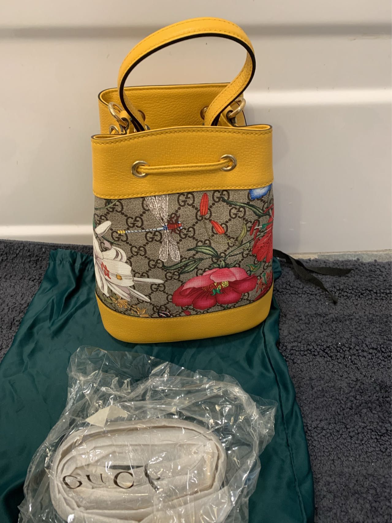 Gucci Gucci Ophidia Flora Small GG Canvas Bucket Bag Size ONE SIZE - 8 Thumbnail