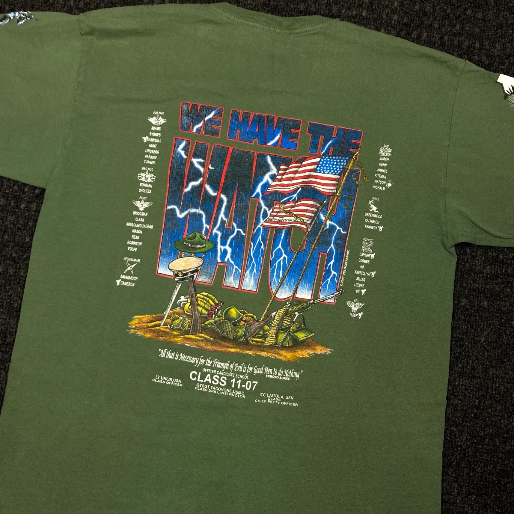 Gildan VINTAGE Officer Candidate School We Have the Watch 11-07 T Shirt L Green USN Size US L / EU 52-54 / 3 - 4 Thumbnail