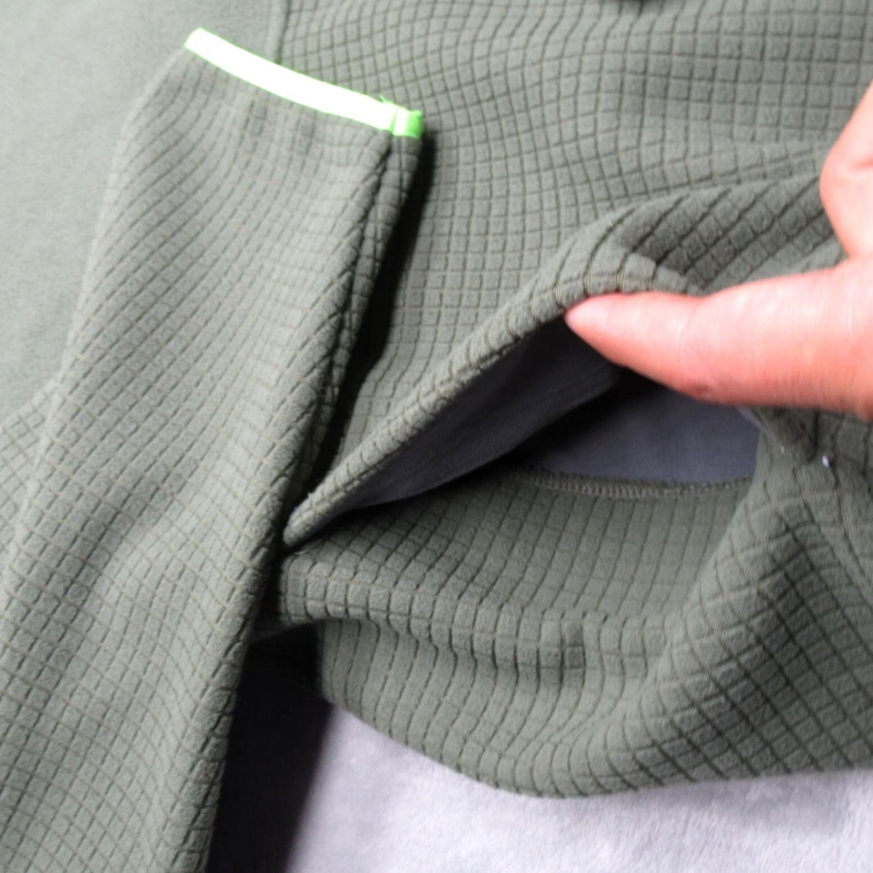 Lands' End Lands' End Jacket Mens XL Green Pockets Full Zip Fleece Waffle Knit Soft Hiking Outdoor Windbreaker Size US XL / EU 56 / 4 - 7 Thumbnail