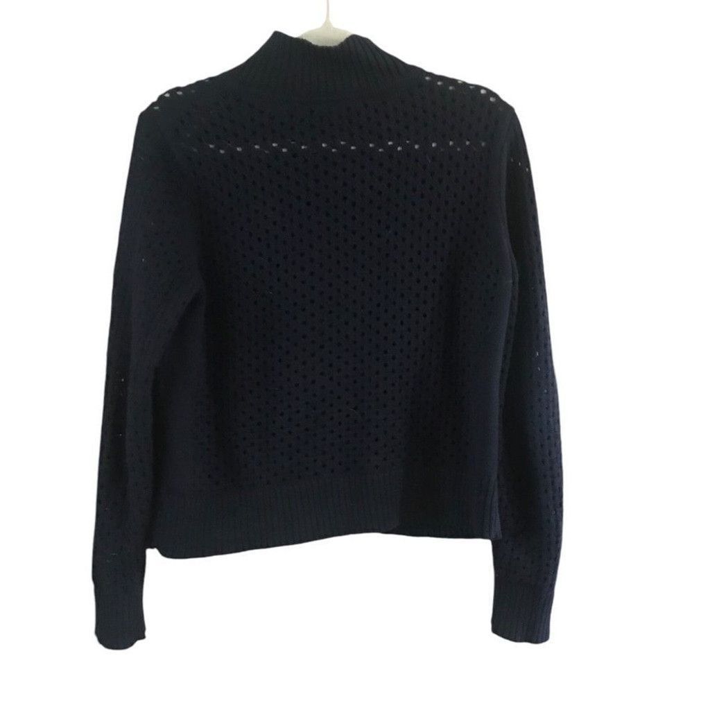 Talbots Talbots size medium blue open net button up crochet cardigan Size L / US 10 / IT 46 - 7 Thumbnail