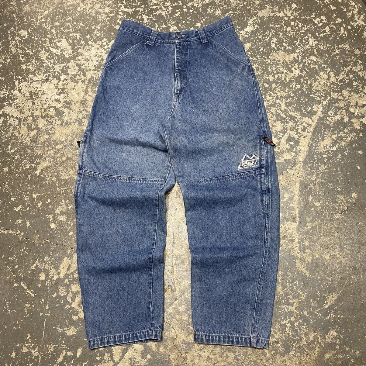 JNCO × Vintage Vintage First Down Denim Big Pocket Y2K Embroidered Baggy Pa Size US 35 - 1 Thumbnail