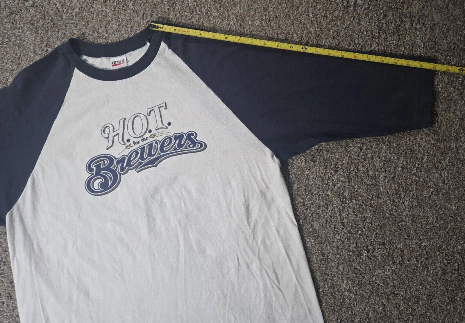 Anvil Anvil Preshrunk 3/4 Sleeve H.O.T. For The Brewers Shirt Size US L / EU 52-54 / 3 - 9 Thumbnail