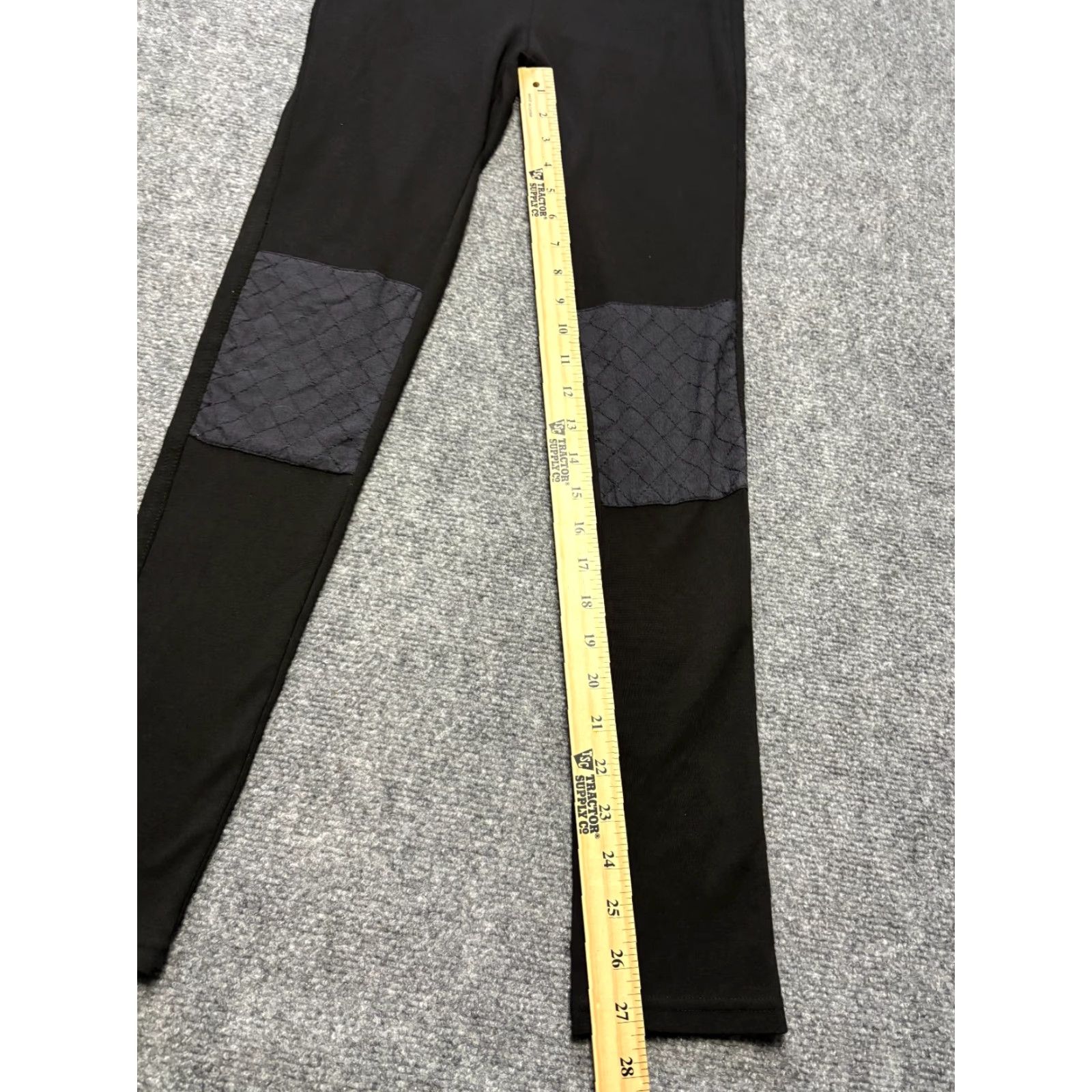 Vintage Charming Charlie Leggings Womens Medium M Black Leggings Knee Patches Athletic Size 32" / US 10 / IT 46 - 2 Thumbnail