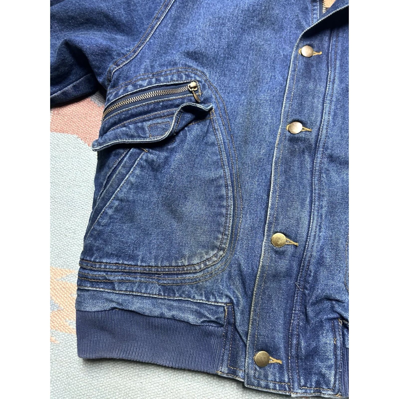 Denime VINTAGE Land Rover Denim Bomber Jacket Insulated Heavyweight Adult Medium Blue Mens Jacket Body Size US M / EU 48-50 / 2 - 2 Thumbnail
