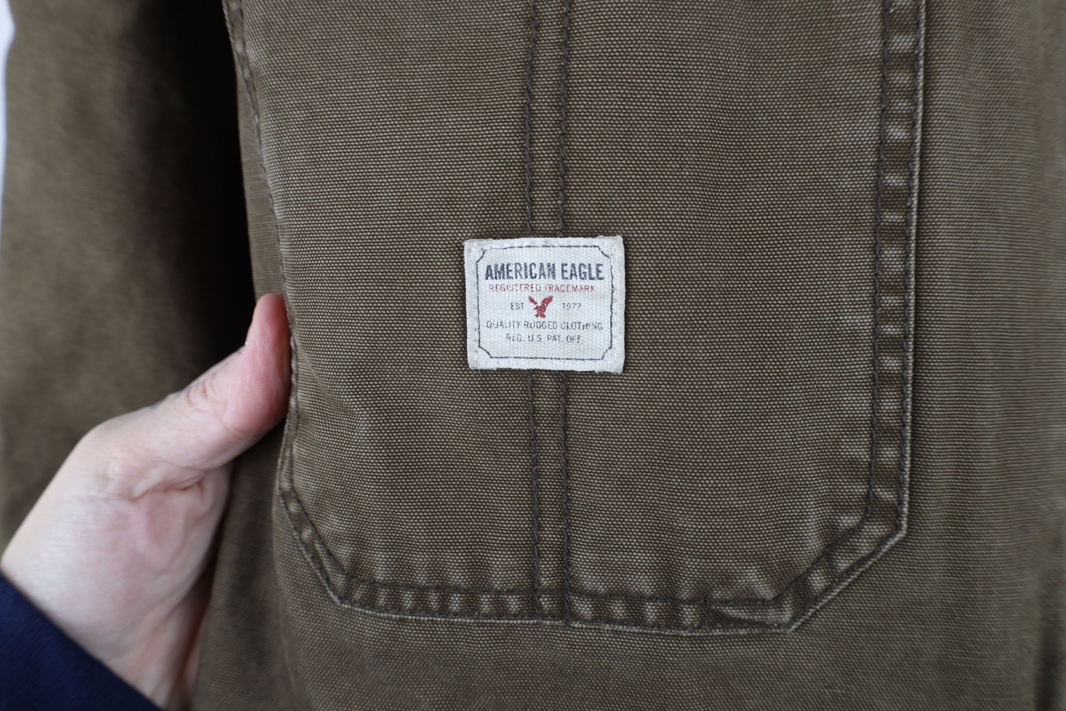 American Eagle Outfitters × Vintage Vintage Y2K American Eagle Outfitters Canvas Trucker Jacket Size US L / EU 52-54 / 3 - 6 Thumbnail