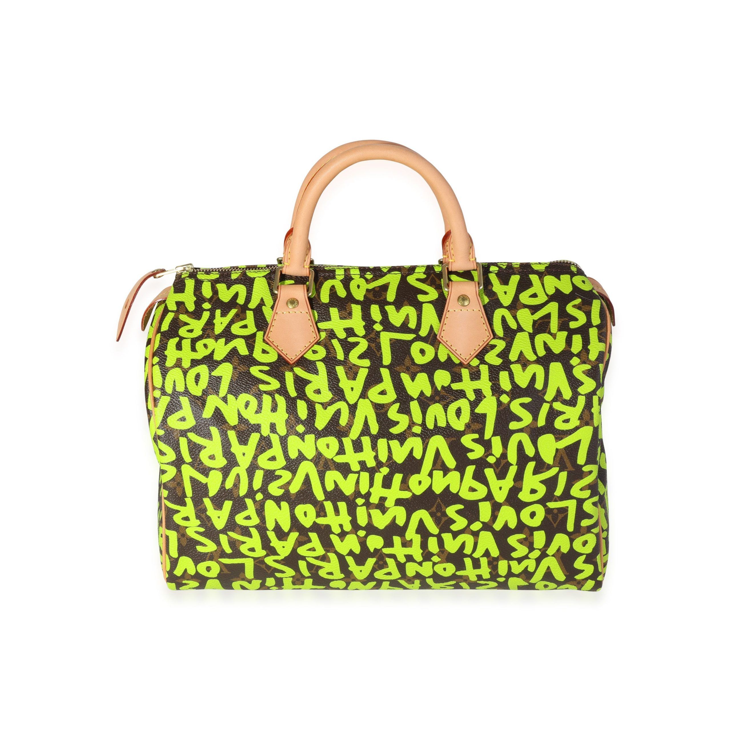 image of Louis Vuitton X Stephen Sprouse Green Graffiti Monogram Canvas Speedy 30, Women's