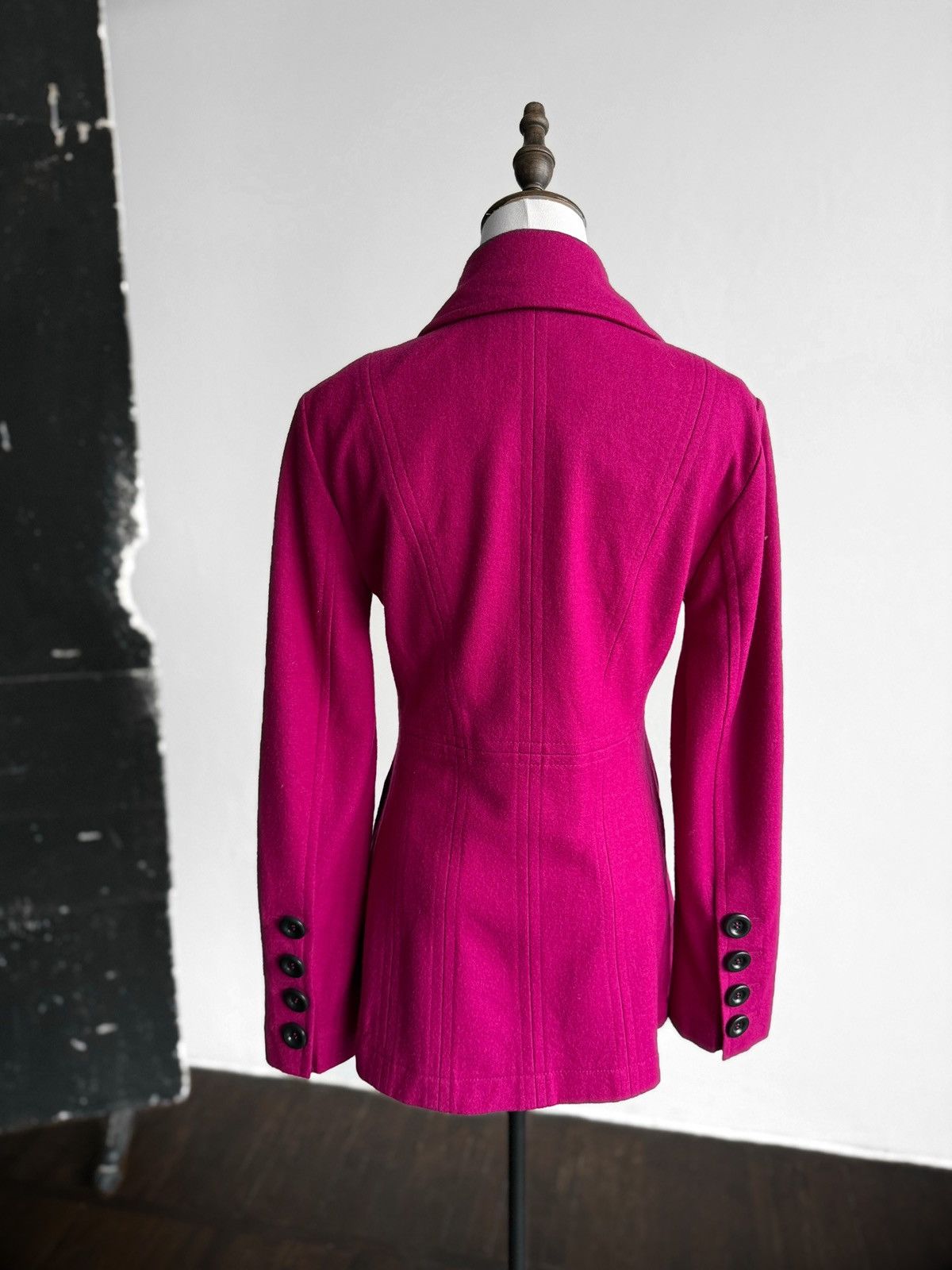 Other Marc Aurel Fuchsia Wool Blend Double Breasted Peacoat Jacket Size M / US 6-8 / IT 42-44 - 2 Thumbnail