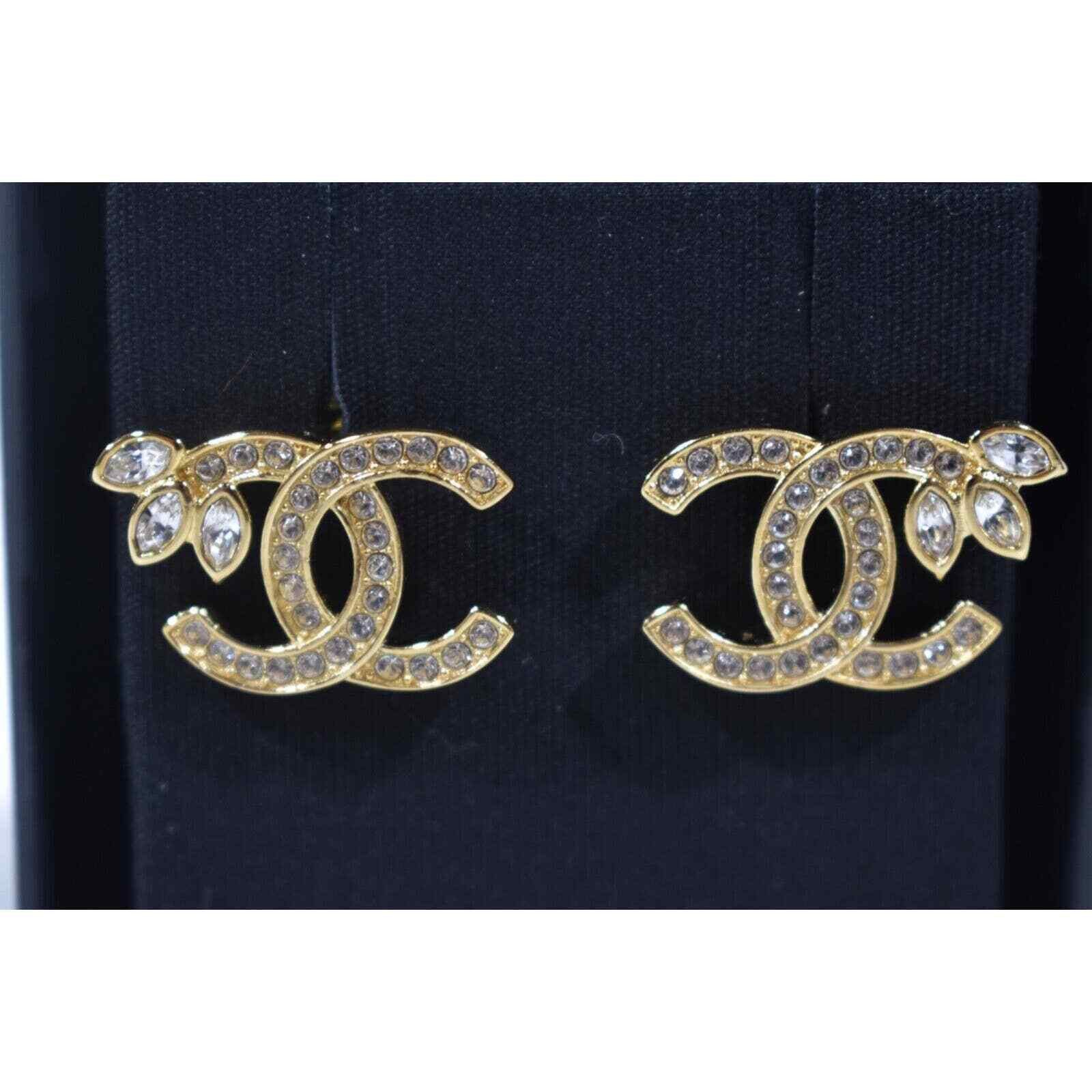 Chanel Chanel Gold And Crystal Statement Stud Classic Earrings Size ONE SIZE - 6 Thumbnail