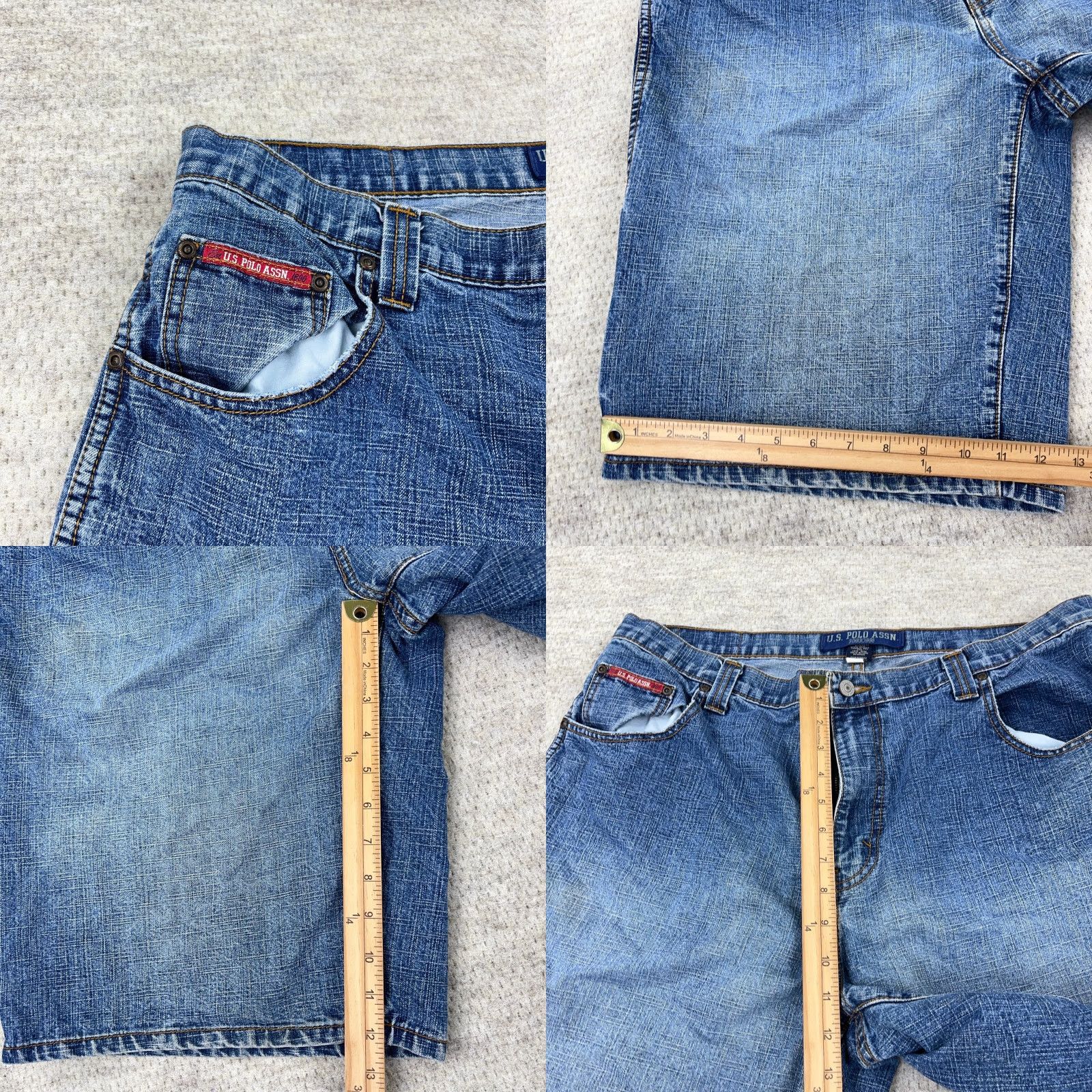 Vintage Vintage US Polo Assn Shorts Men 38 Bermuda Denim Blue 90s Grunge Hip Hop Hipster Rockabilly Classic 5-Pocket Relaxed Baggy Casual Travel Workwear Mens Size US M / EU 48-50 / 2 - 8 Thumbnail