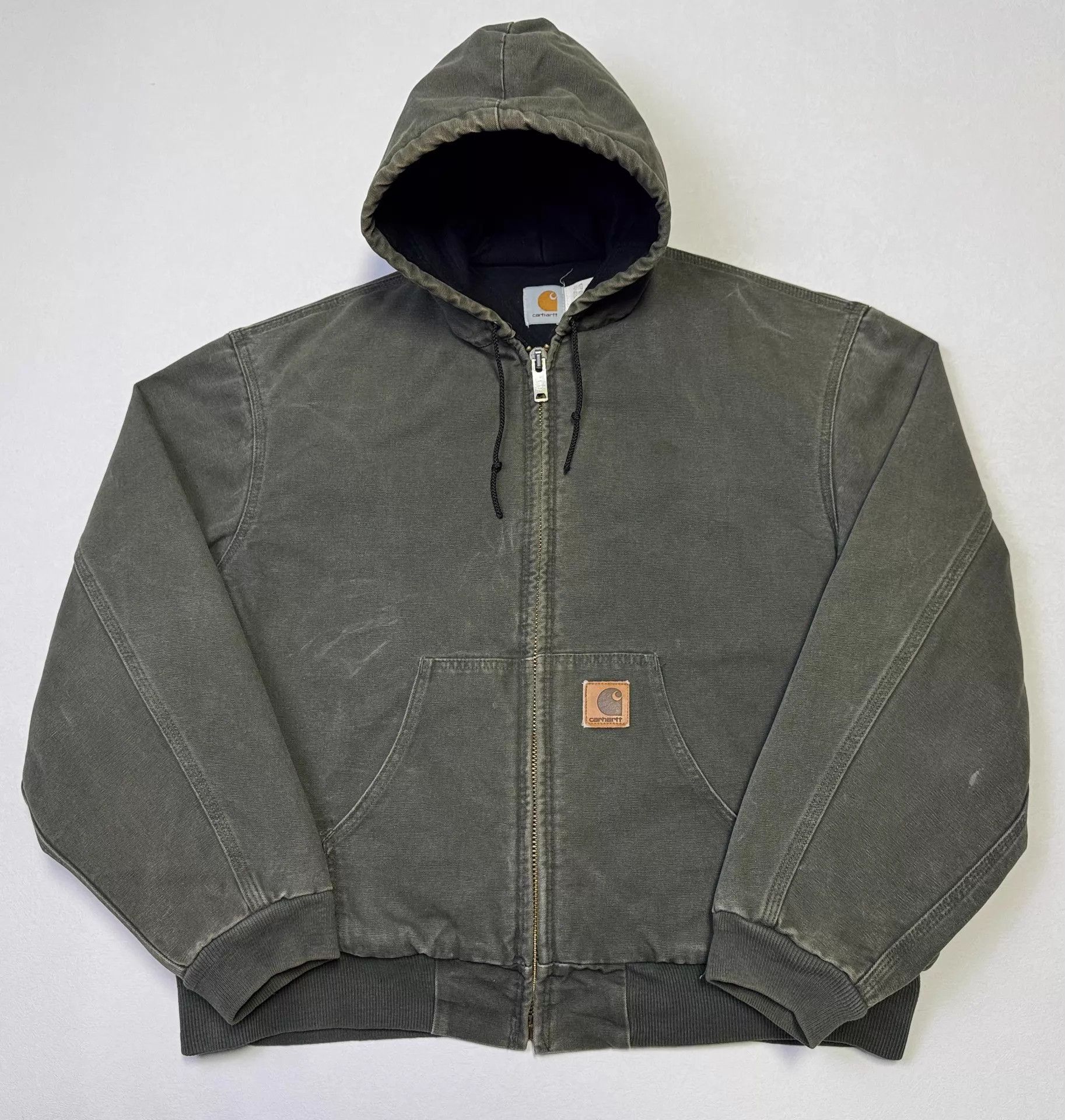 Carhartt Vintage Carhartt JQ1066 Deep Olive XL Hooded Work Jacket Size US XL / EU 56 / 4 - 2 Thumbnail