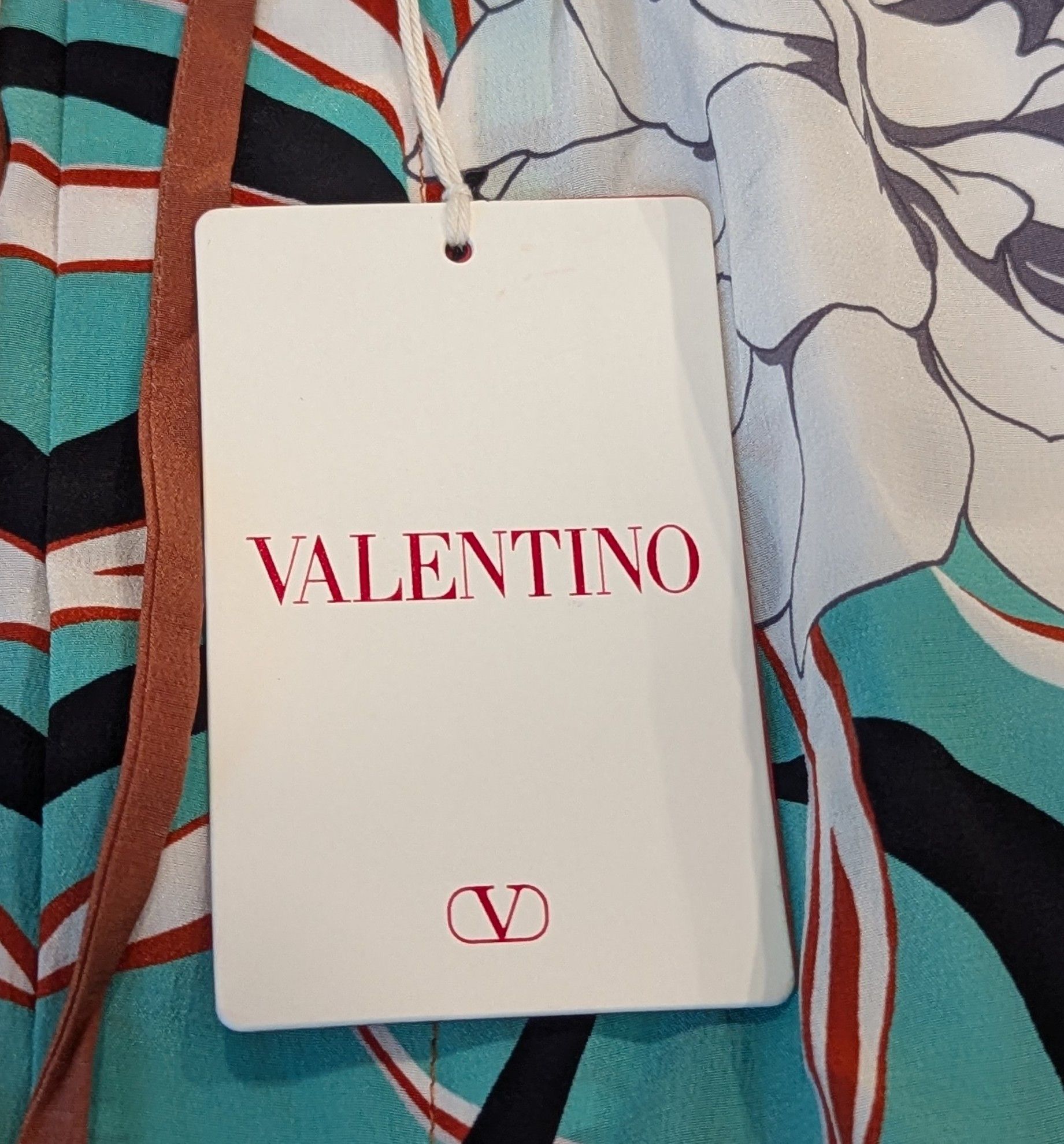 Valentino Floral Print Silk Bermuda Shorts Brown 50 US 34