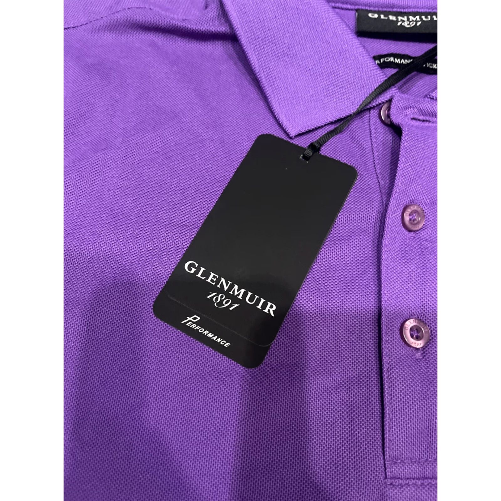 Vintage Glenmuir 1891 Polo Shirt Golf Mens L Purple Quick Dry Short Sleeve Jersey 100% Polyester Logo Classic Size US L / EU 52-54 / 3 - 2 Thumbnail