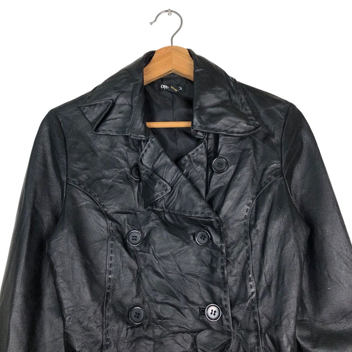 Japanese Brand 🔥Biker Leather Jacket Soft Parachute Design Chest Mania Size US M / EU 48-50 / 2 - 3 Thumbnail