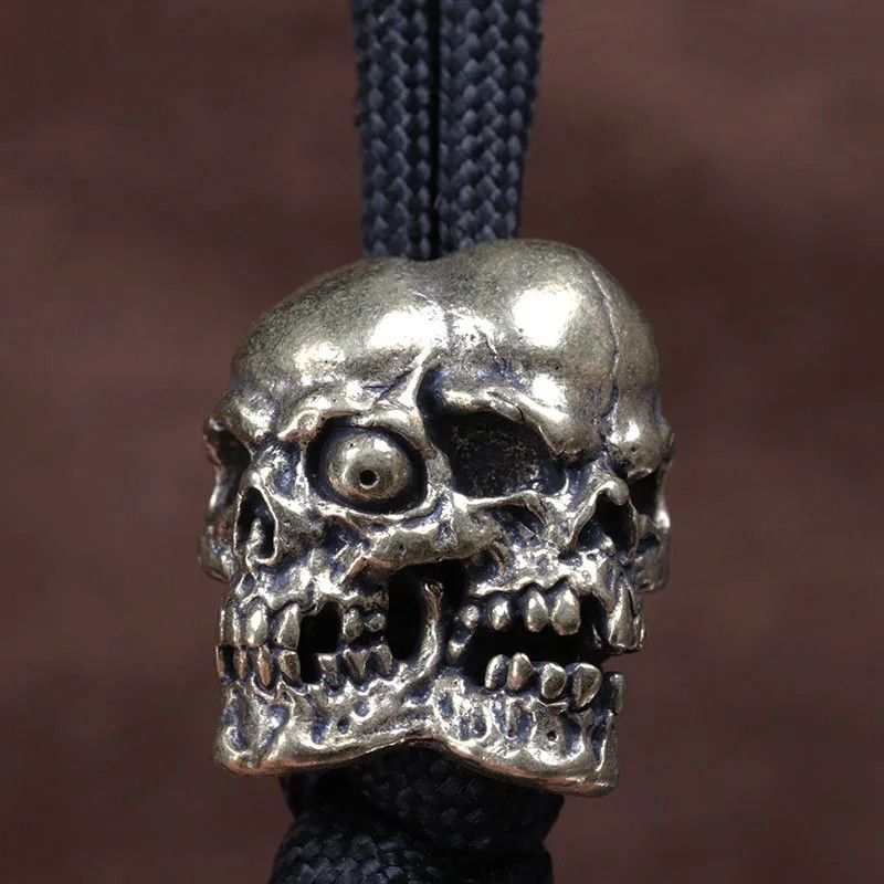Handmade 3Pcs Skull Knife Beads Paracord Bead Zipper Umbrella Rope Size ONE SIZE - 1 Thumbnail