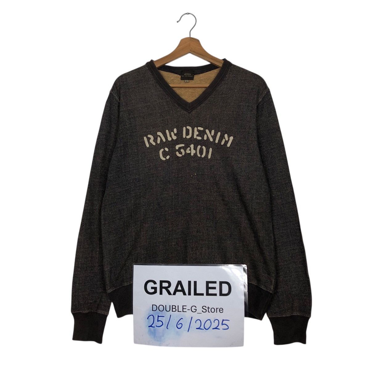 G-Star 📌Vintage Sweatshirt Indigo Design G-Star Raw Denim Big Logo Size US S / EU 44-46 / 1 - 1 Thumbnail