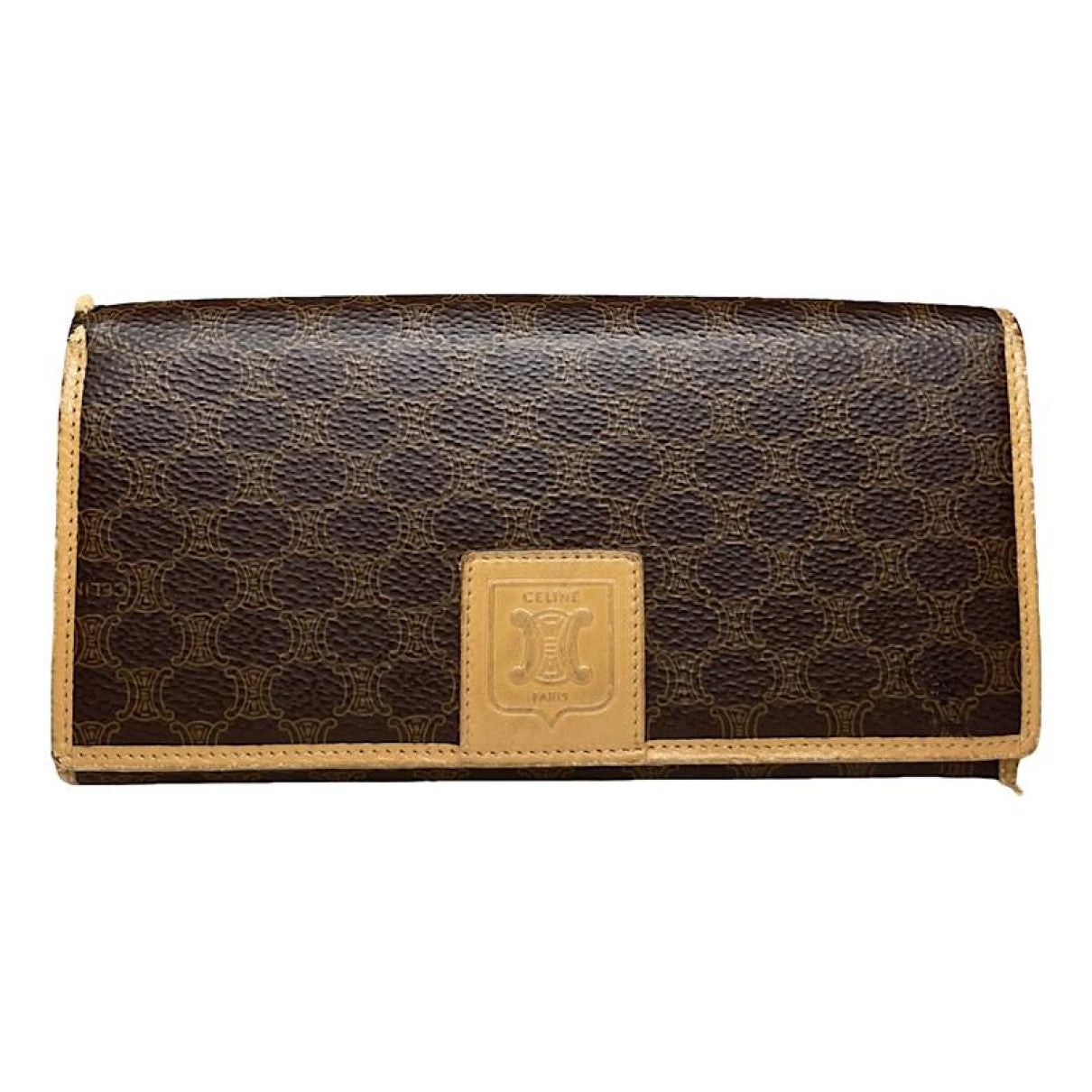 Celine Triomphe Vintage Brown Leather Wallet Size ONE SIZE - 1 Thumbnail
