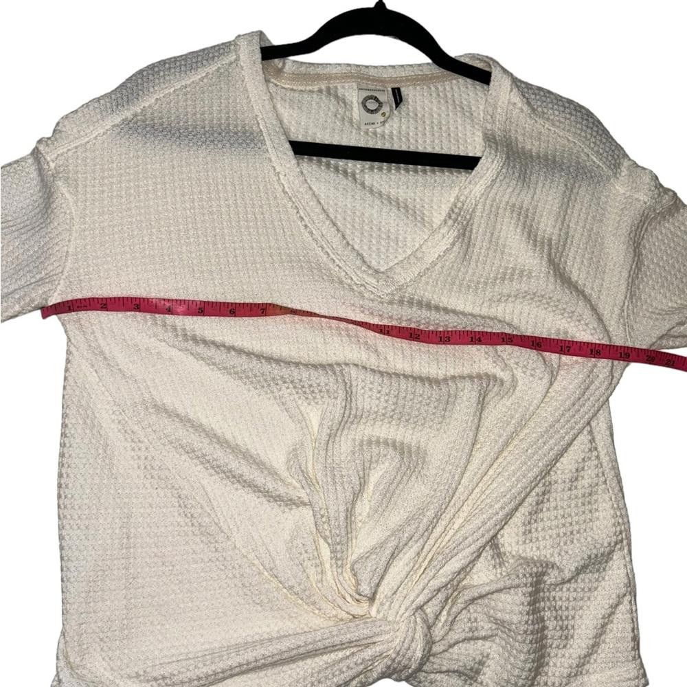 Designer Anthropologie Akemi + Kin Waffle Weave Twist Front Top Small Size S / US 4 / IT 40 - 7 Thumbnail
