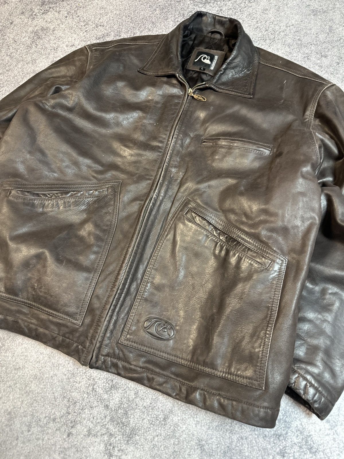 Quiksilver Y2K Vintage Quicksilver Leather Jacket Streetwear L Rare Size US L / EU 52-54 / 3 - 2 Thumbnail