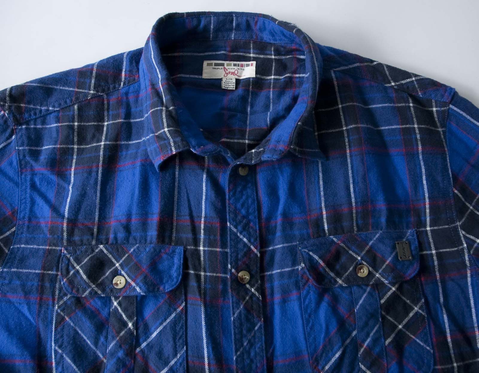 Triple 5 Soul Tripe Five Soul Shirt Flannel Size L Blue Plaid Size US L / EU 52-54 / 3 - 4 Thumbnail