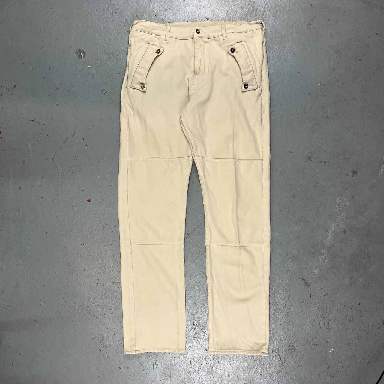image of Comme Des Garcons Homme Plus Double Knee Trousers in Tan, Men's (Size 32)