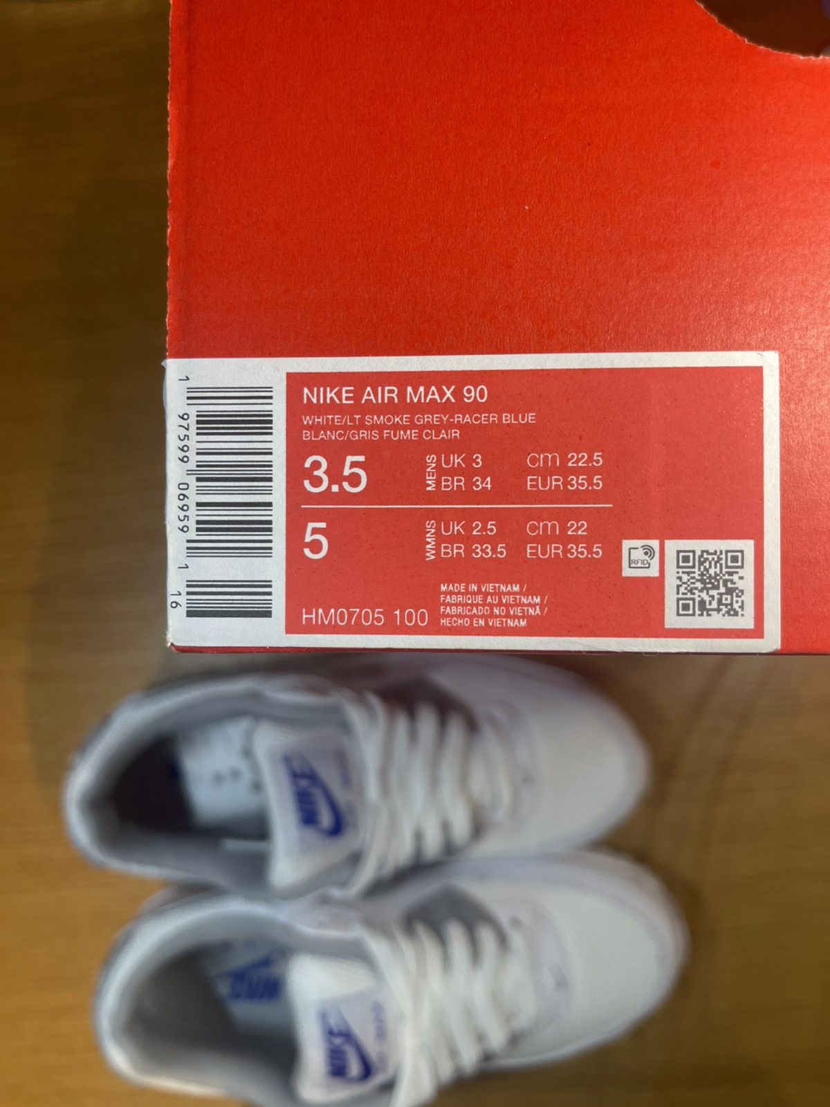Nike Air Max 90 bianca con dettagli blu Size US 5.5 / IT 35.5 - 10 Thumbnail