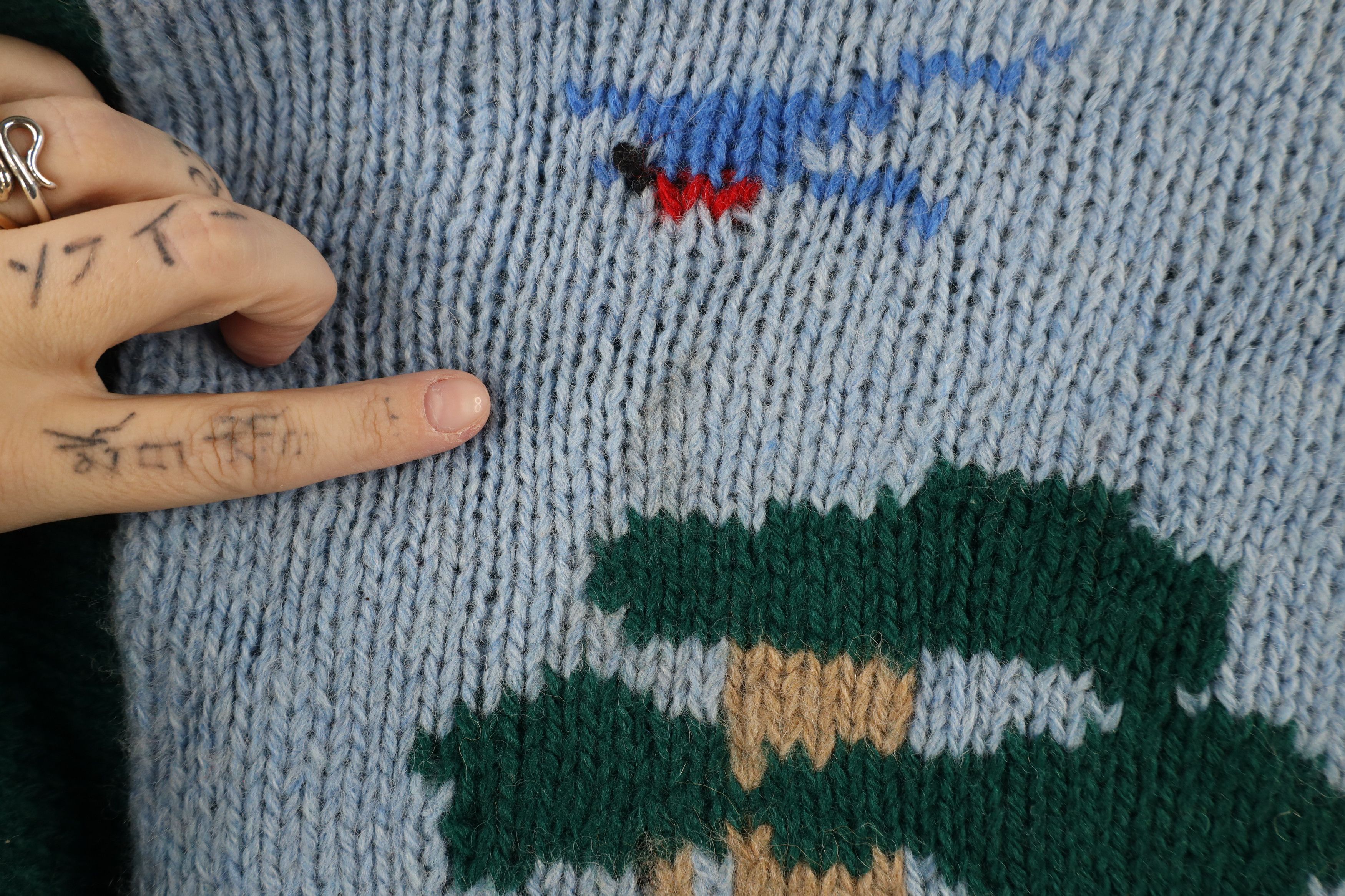 Vintage Vintage 70s Streetwear Knit Country Farmhouse Sheep Sweater Size XL / US 12-14 / IT 48-50 - 5 Thumbnail