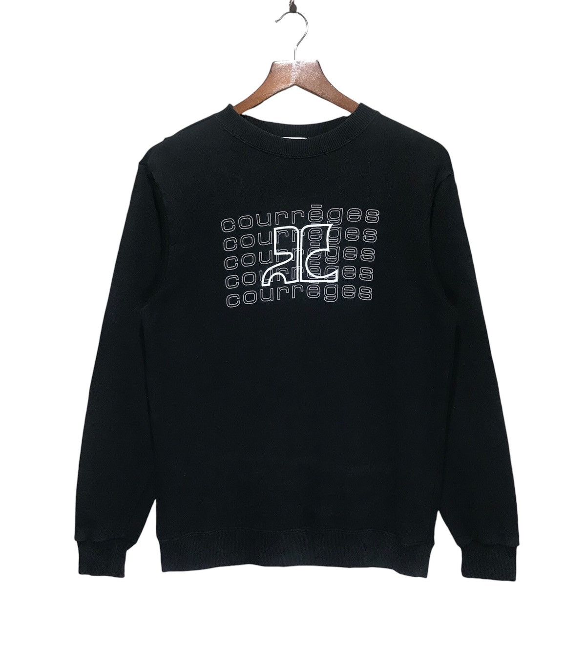 Courreges × Vintage Vintage Courreges Black Sweatshirt Size US S / EU 44-46 / 1 - 1 Thumbnail
