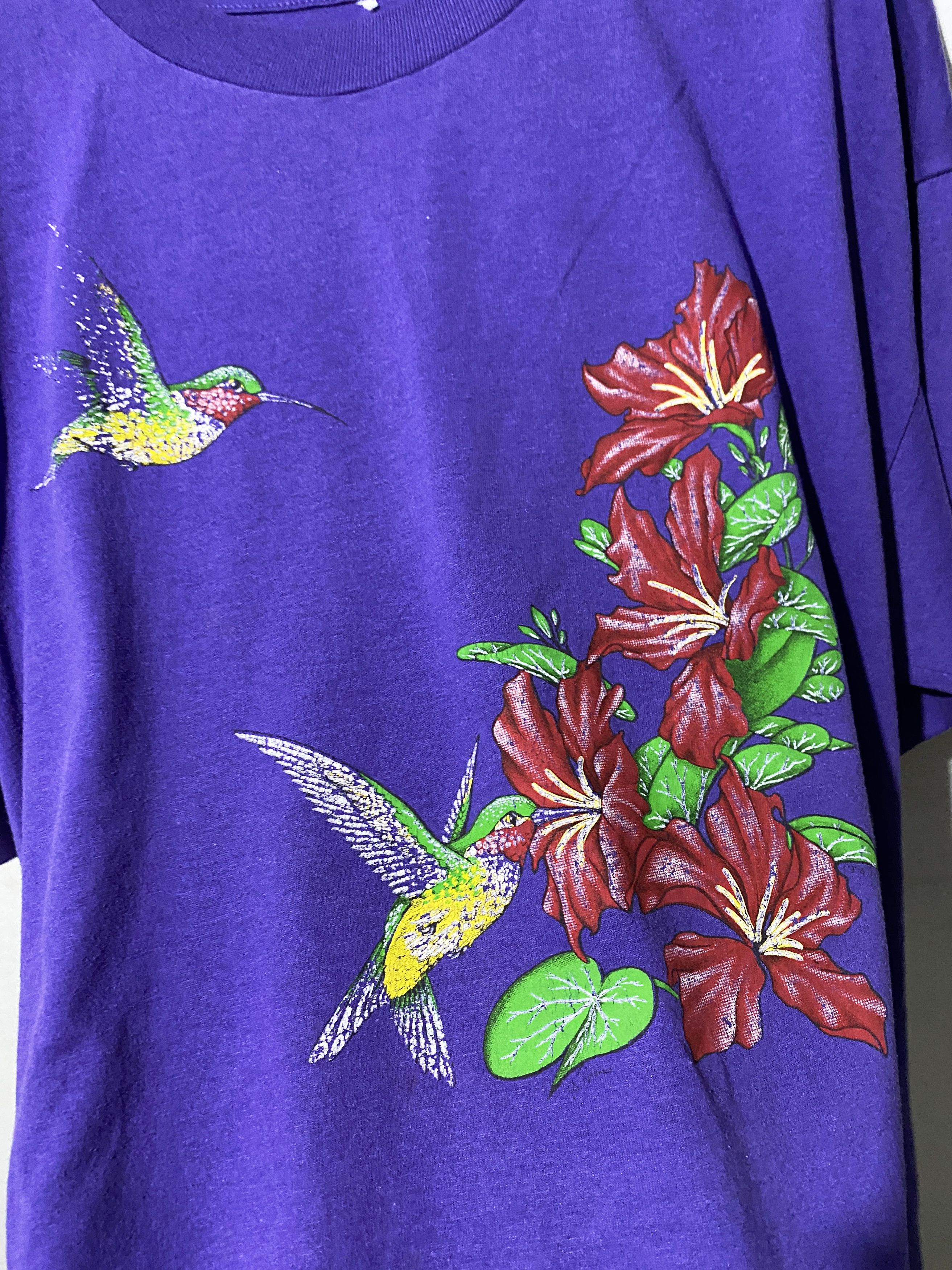 Vintage Vintage 90s Hummingbird Shirt Size US XL / EU 56 / 4 - 2 Thumbnail