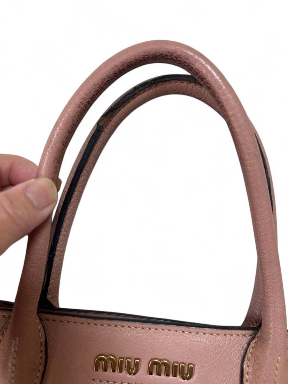 Miu Miu Miu Miu - Leather Tote Handbag Pink Size ONE SIZE - 3 Thumbnail