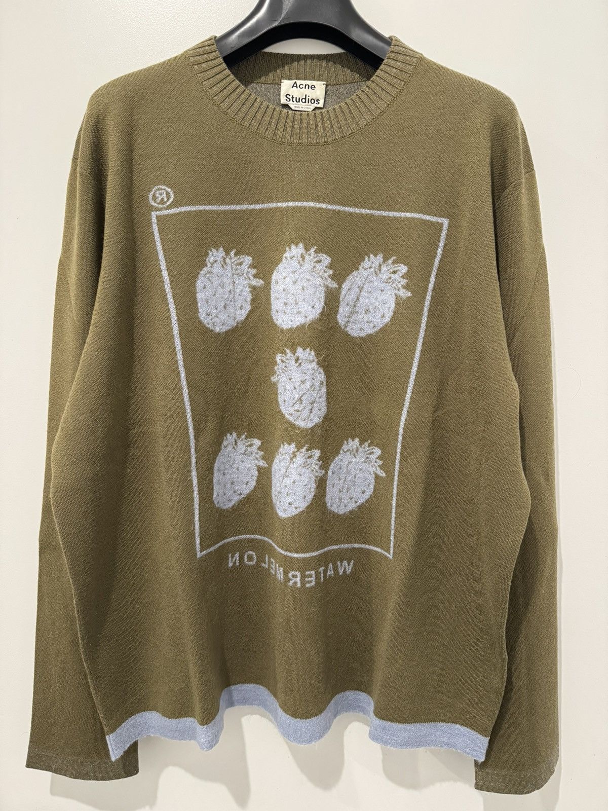 image of Acne Studios Acne Studio Watermelon Sweater in Green, Men's (Size XL)