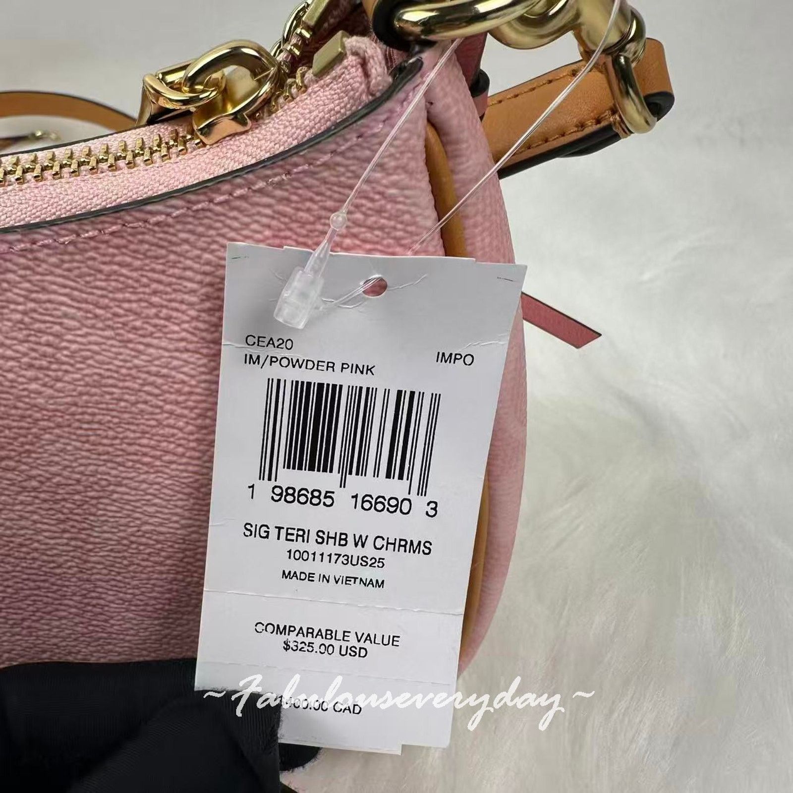 Coach Coach Teri Shoulder Signature Canvas Charms Gold/Powder Pink Size ONE SIZE - 6 Thumbnail