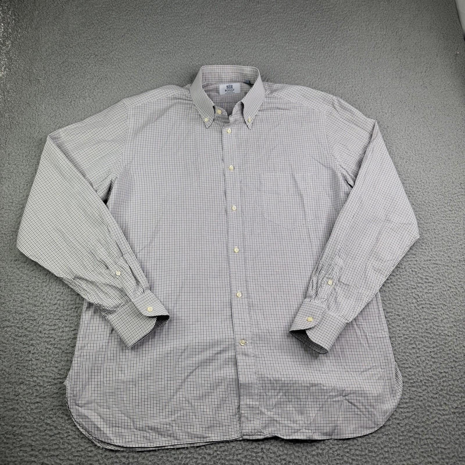 Other Boggi Milano Mens XL Shirt Blue White Long Sleeve 43/17 Size US XL / EU 56 / 4 - 2 Thumbnail