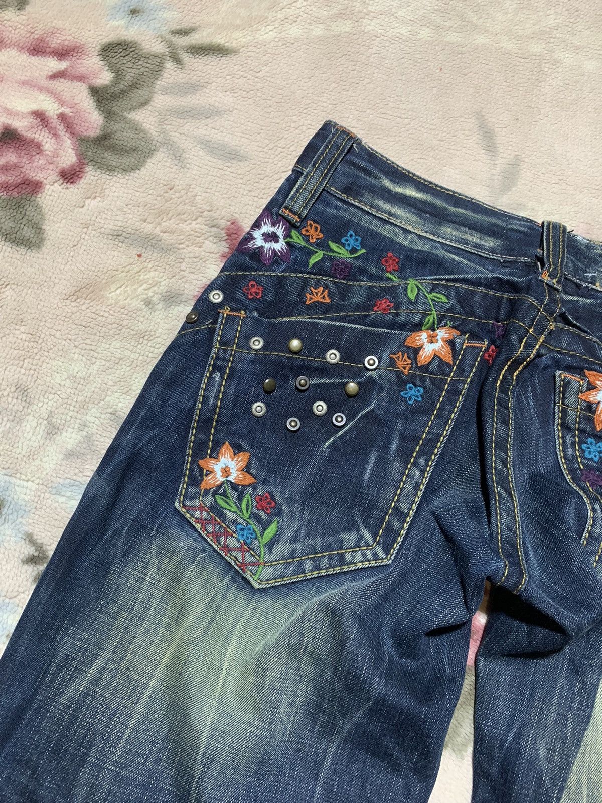 If Six Was Nine Insane 🔥 Yoshitomo nara x lolita jeans floral baggy jeans Size 29" - 18 Thumbnail