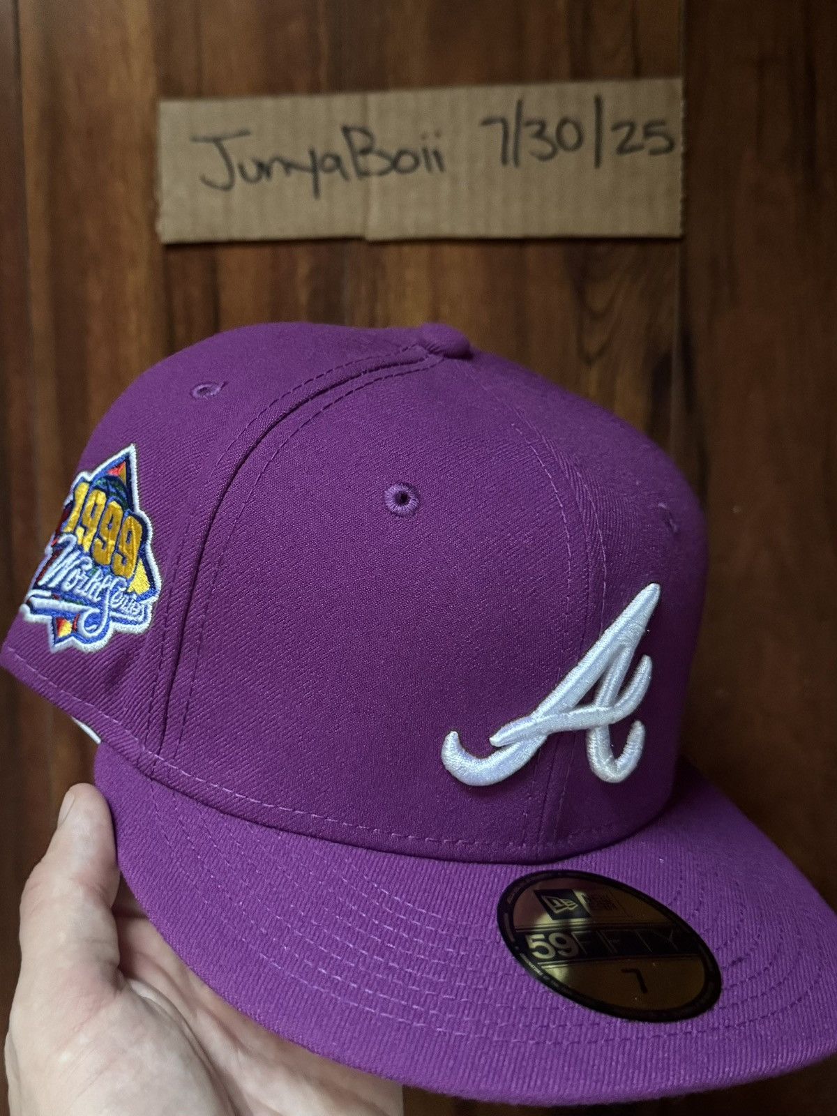 Hat Club Size 7 Atlanta Braves 1999 World Series Jae Tips Pink UV Size ONE SIZE - 1 Thumbnail