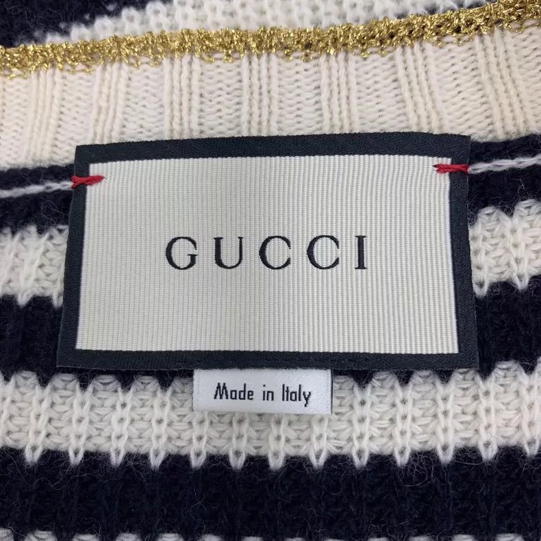 Gucci Gucci Color-blocked striped wool V-neck single-breasted lon Size M / US 6-8 / IT 42-44 - 5 Thumbnail