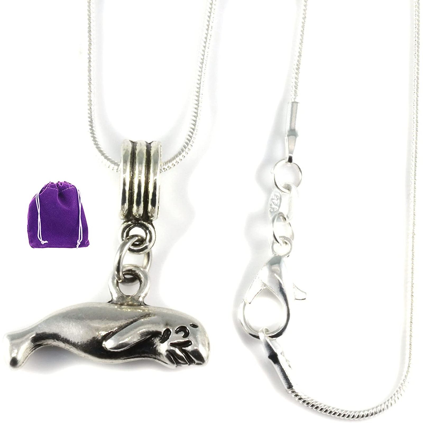 & Other Stories Manatee Charm Snake Chain Necklace - Ocean Sea Creature Size ONE SIZE - 1 Thumbnail