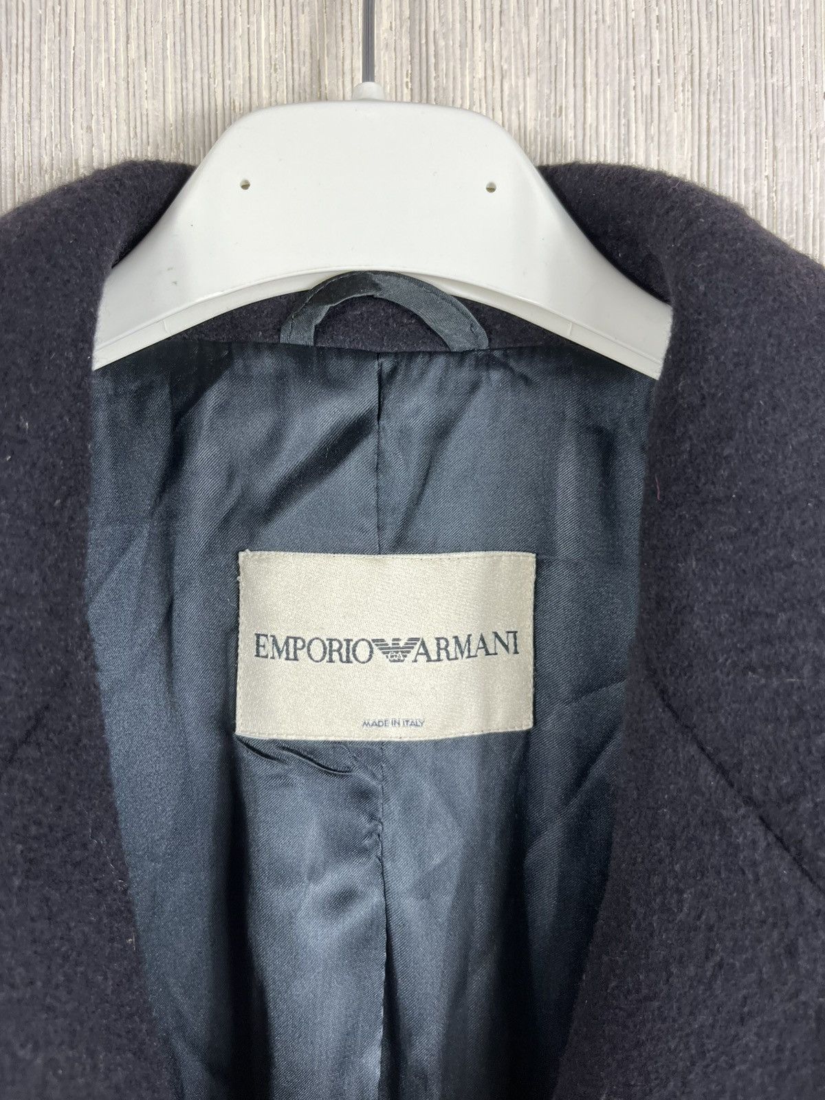 Emporio Armani Emporio Armani wool long navy luxury coat jacket Italian Size L / US 10 / IT 46 - 17 Thumbnail
