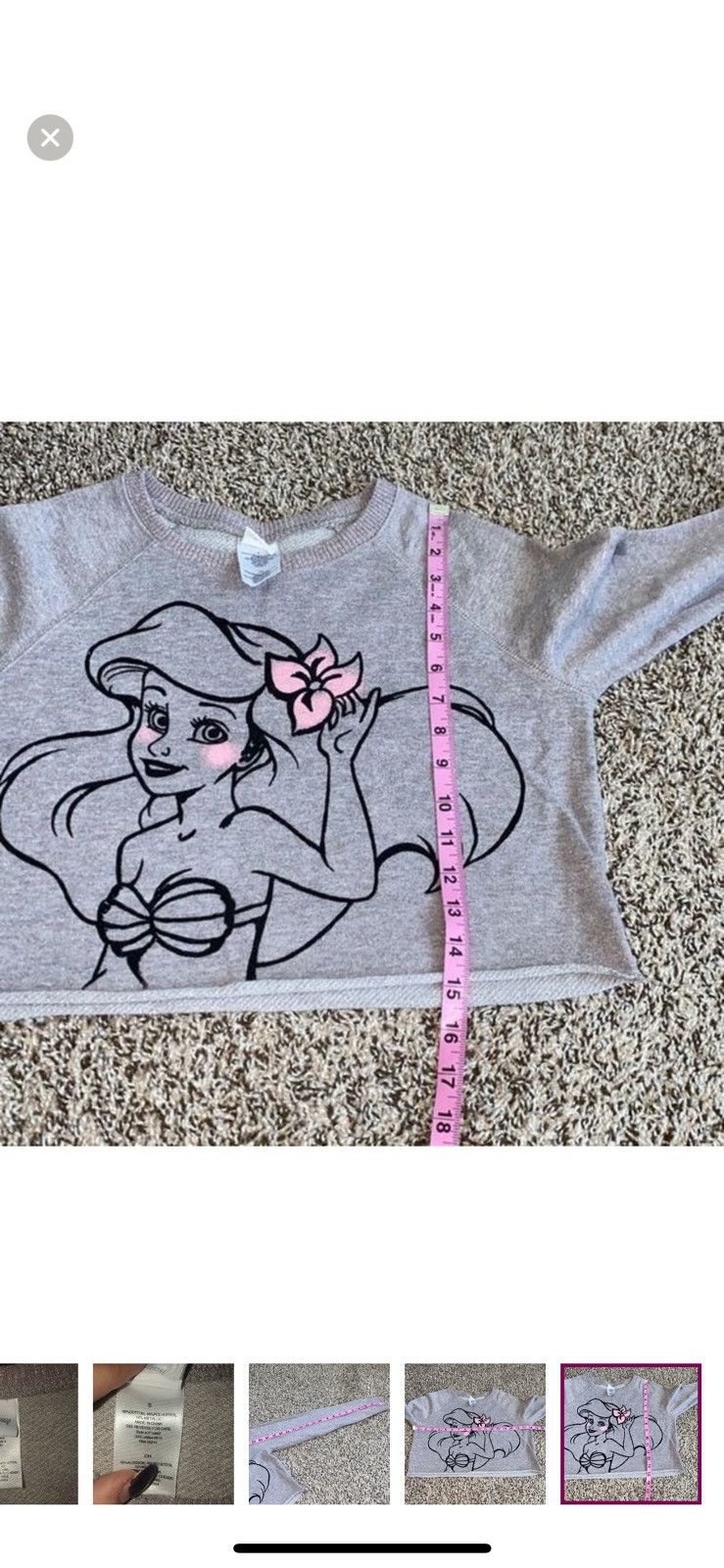 Disney Disney small Ariel little mermaid cropped sweatshirt Size S / US 4 / IT 40 - 7 Thumbnail