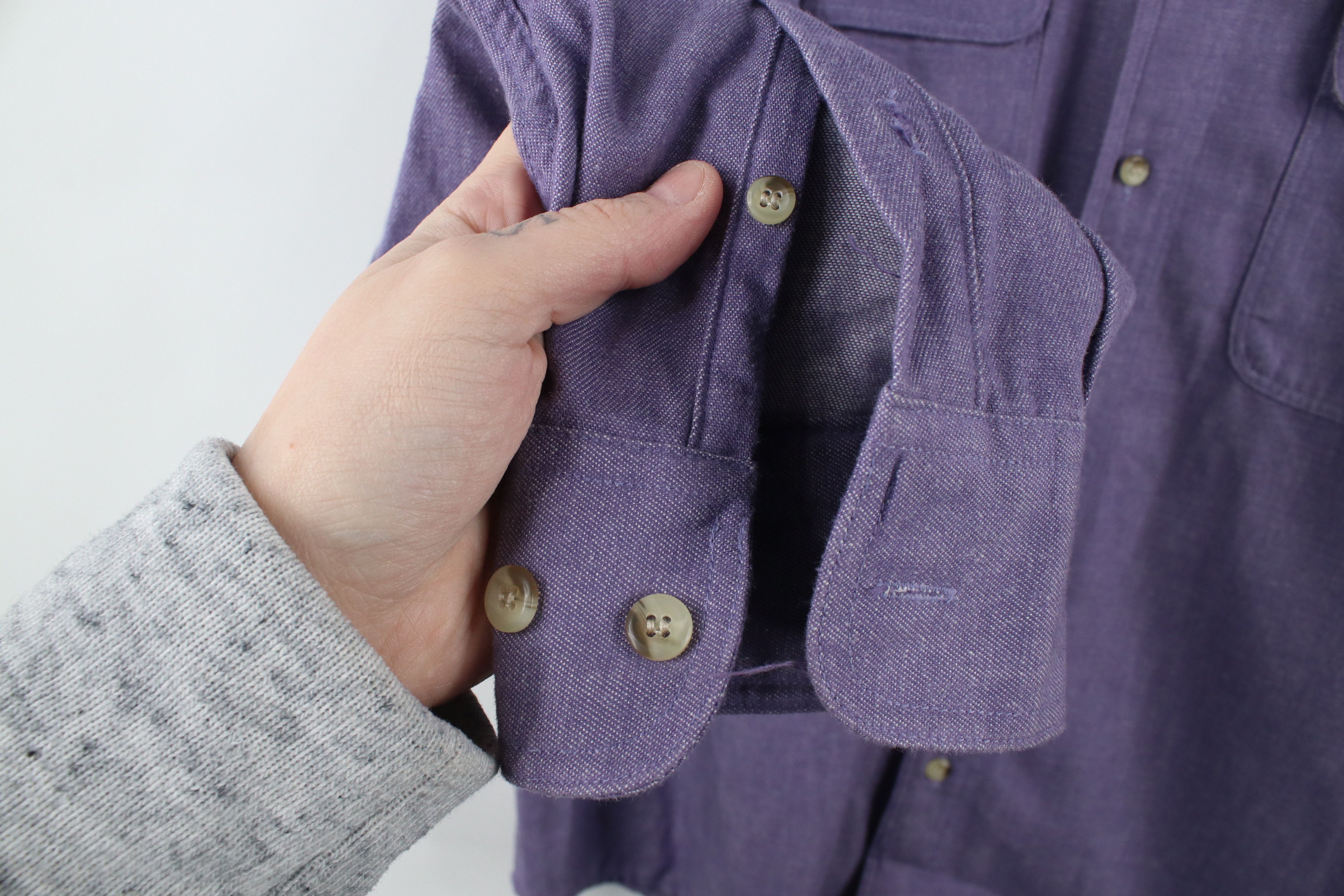 Vintage Vintage 90s Streetwear Big Pocket Chambray Button Down Shirt Size US M / EU 48-50 / 2 - 4 Thumbnail