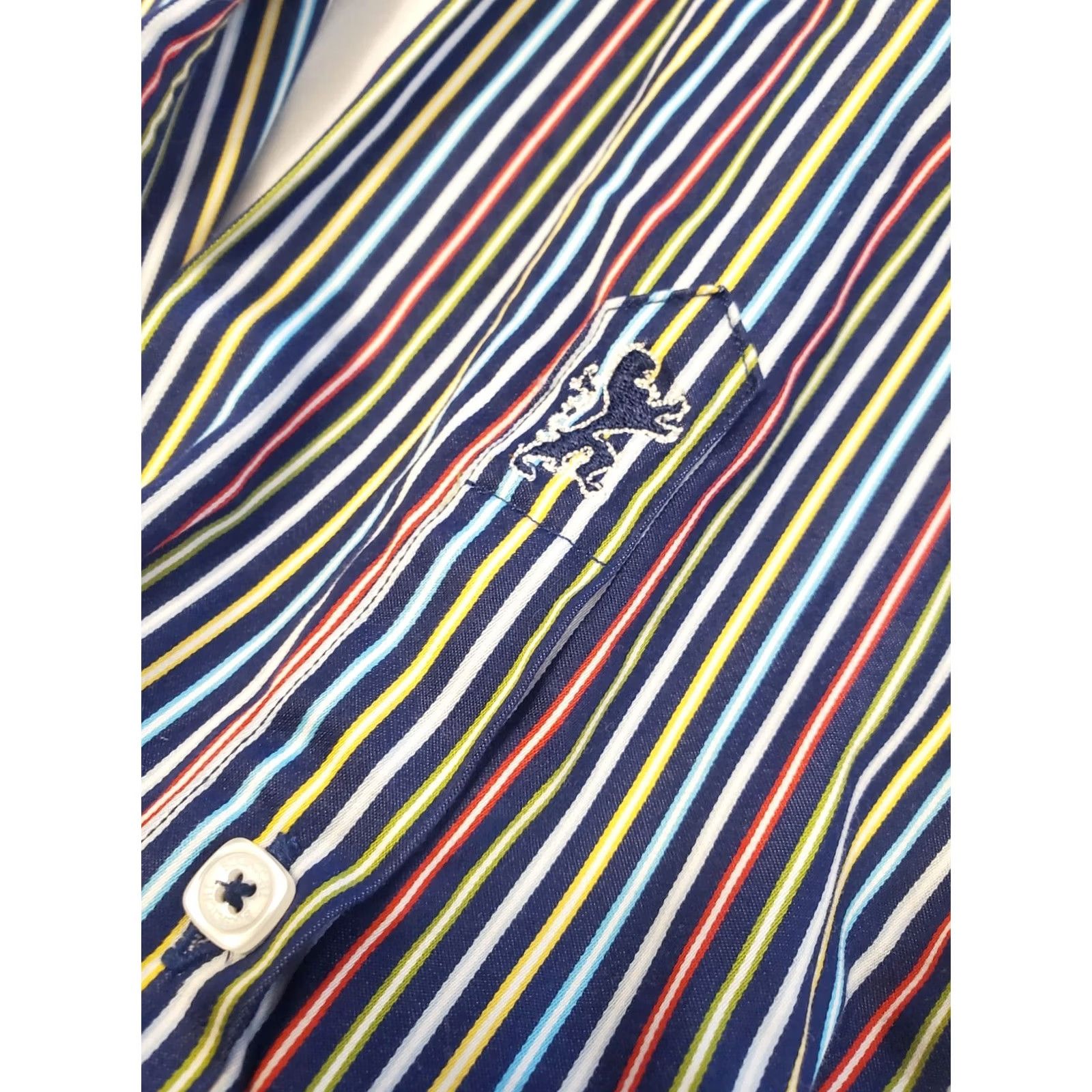BUGATCHI BUGATCHI Multicolored Striped 100% Cotton Sport Shirt XL Men Dress Shirt Long Sleeve Button-Down Collar Womens? No Size US XL / EU 56 / 4 - 5 Thumbnail
