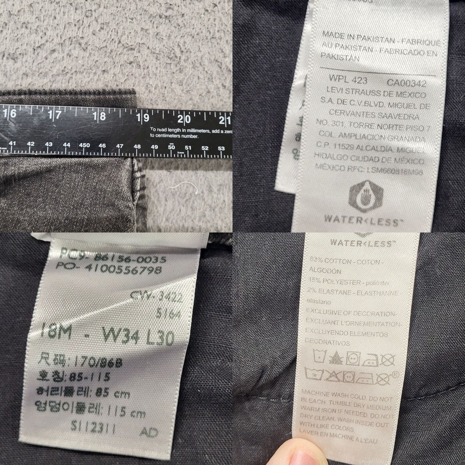 Denizen NWT Levi's Denizen Jeans Womens 18M 34x30 Charcoal Grey High Rise Skinny Denim Jeans Womens Men’s issue? Size 40" / US 18 - 9 Thumbnail