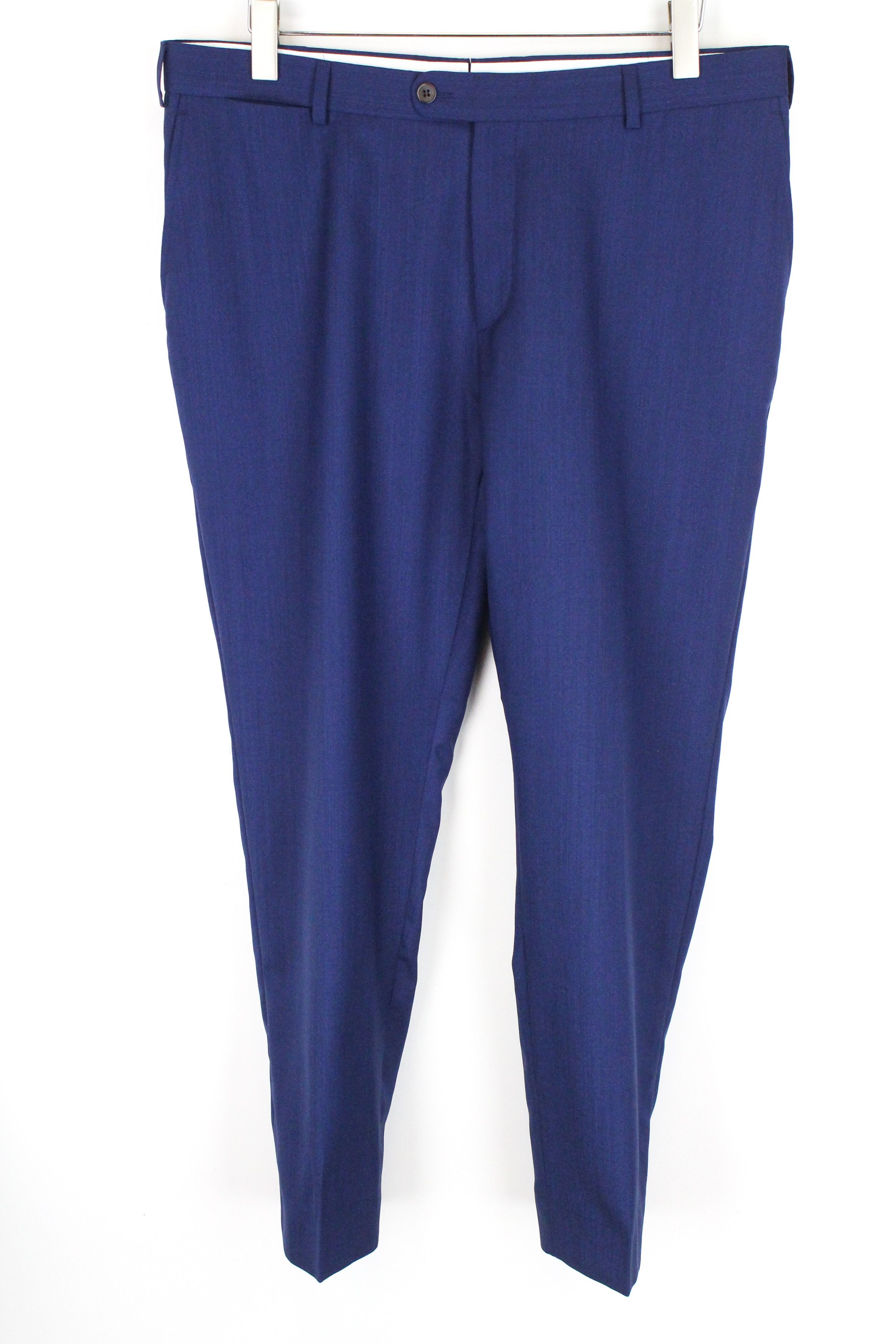 Suitsupply BRESCIA UK46S Blue Wool Lined Pleated Front Trousers 61753 Size 46S - 1 Thumbnail