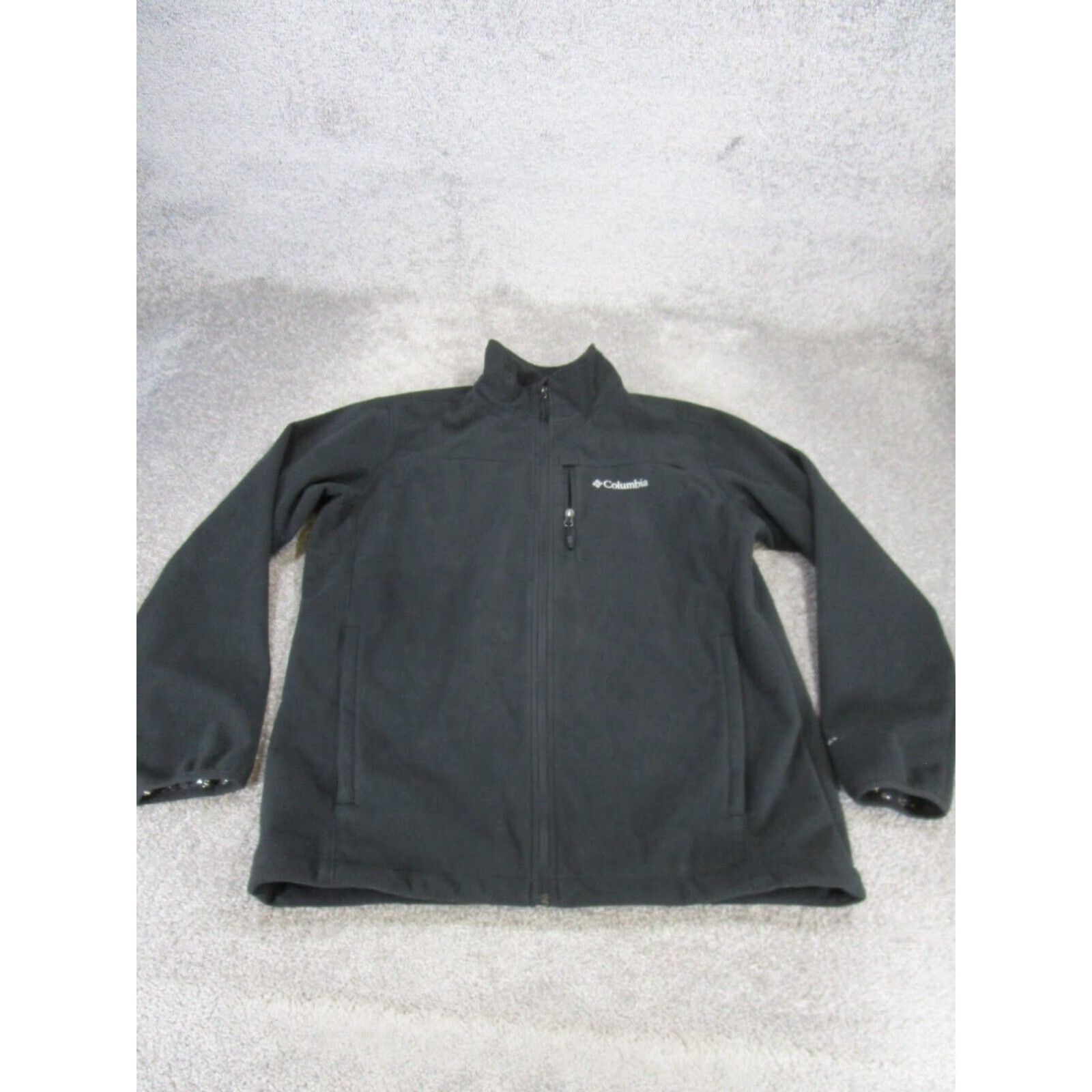 Vintage Columbia Jacket Mens Large Wind Protector Black Fleece Mock Neck Grailed