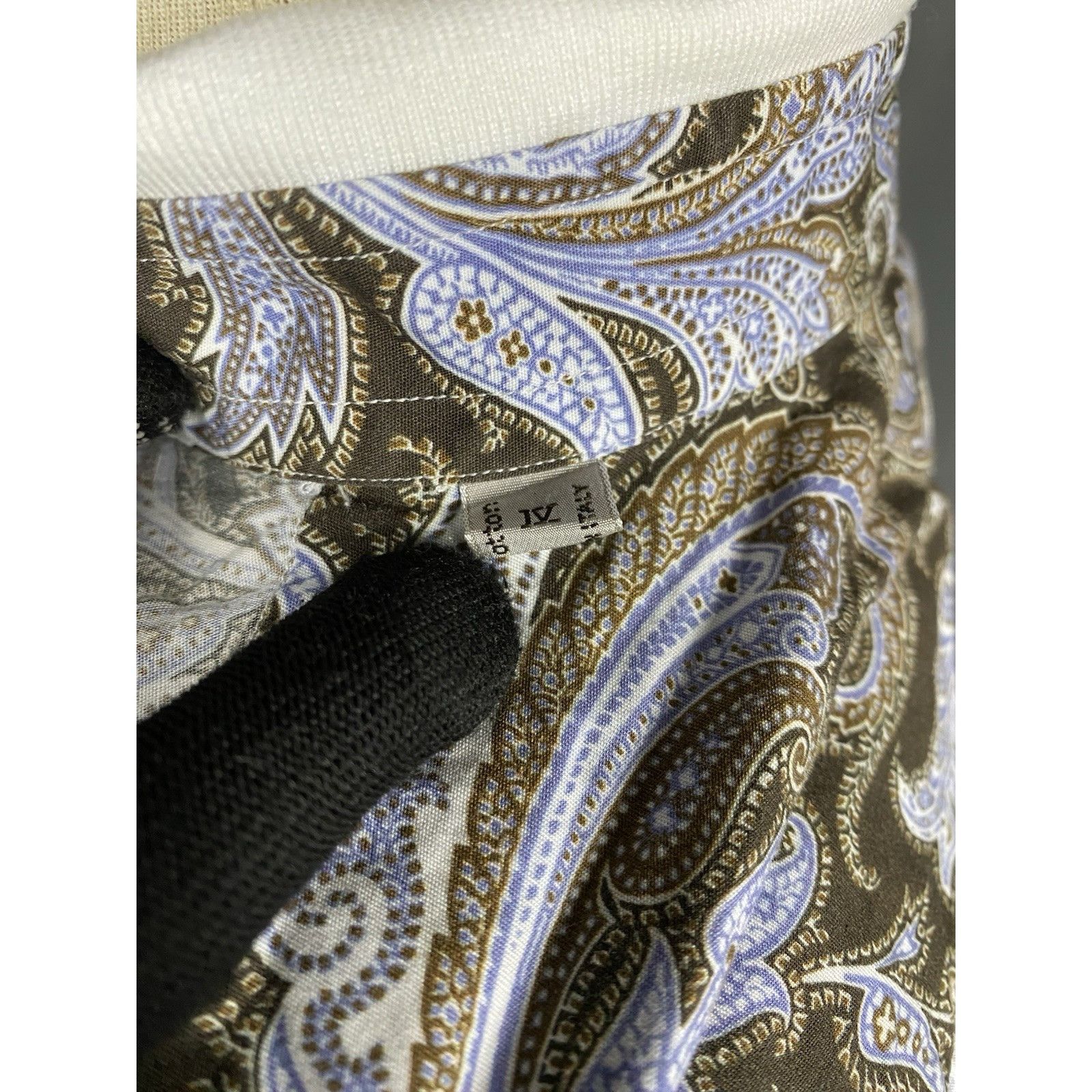 Brioni Brioni Men's Multicolor Blue Paisley Shortsleeve Shirt Size Size US XL / EU 56 / 4 - 11 Thumbnail
