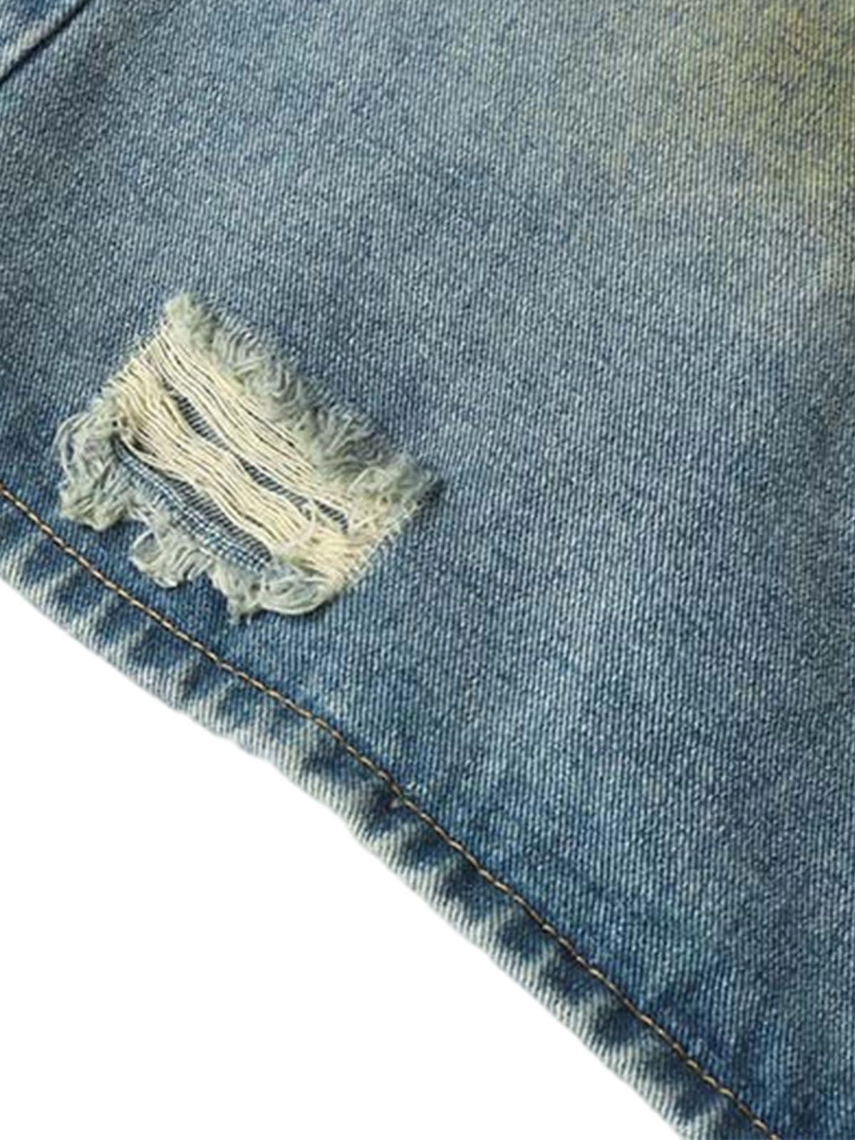 Japanese Brand Washed Distressed Spray-Painted Ripped Jorts Size ONE SIZE - 5 Thumbnail
