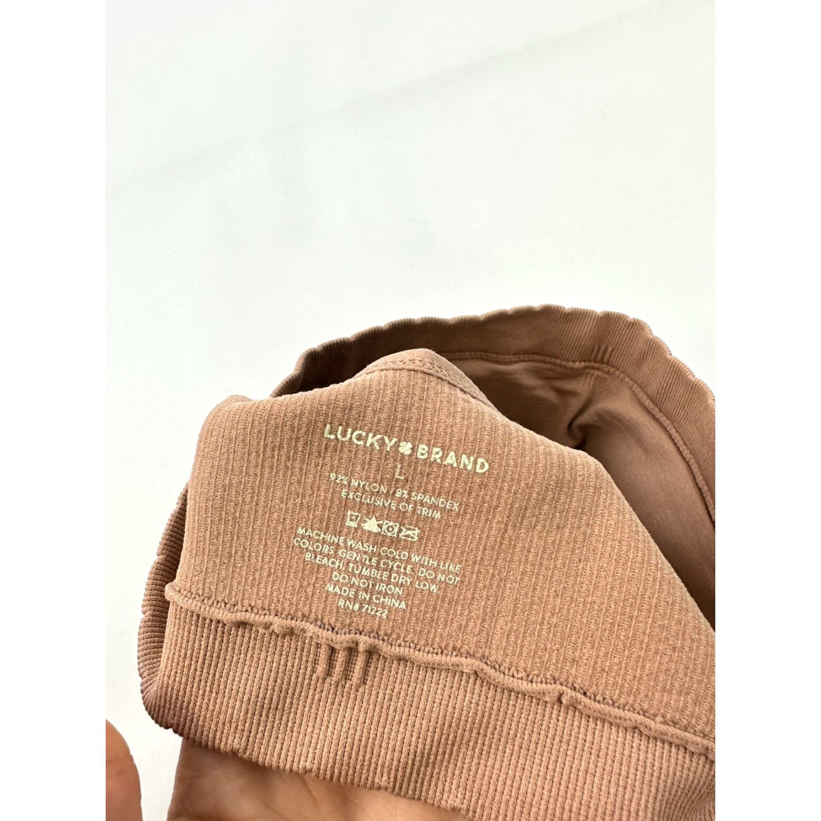 Lucky Brand LUCKY BRAND Wireless Bralette Women’s Large Brown Ribbed Seamless Size ONE SIZE - 3 Thumbnail